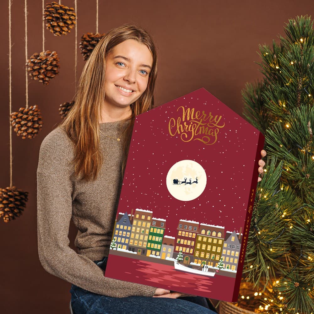 Kæmpe chokolade-julekalender 2026 - luksus Cocoture kalenderhus - 765g