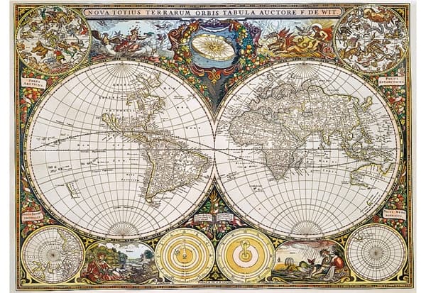 Ancient World Map (træ)
