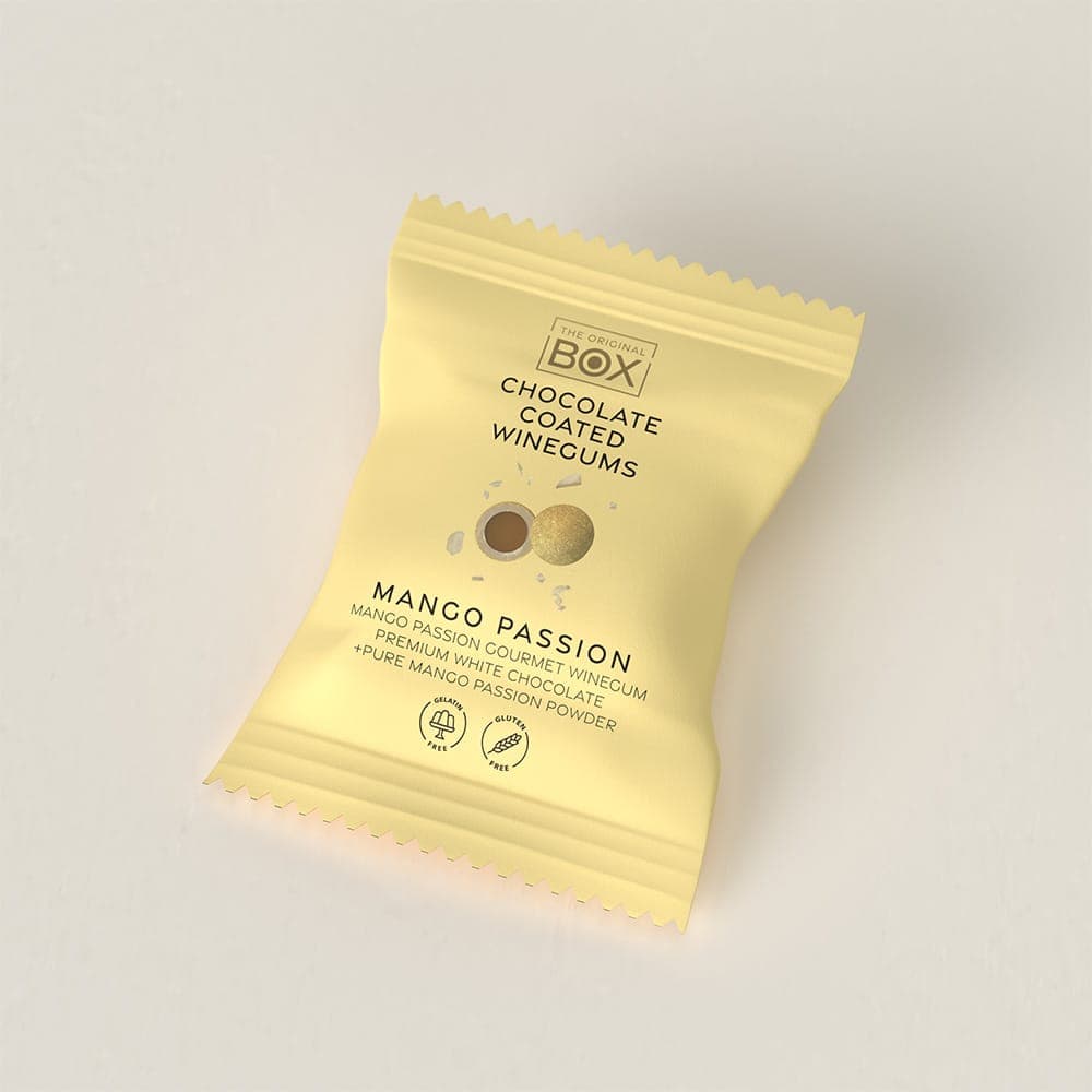BOX The Original, Two Pack  Mango Passion Vingummi med Premium Hvid Chokolade