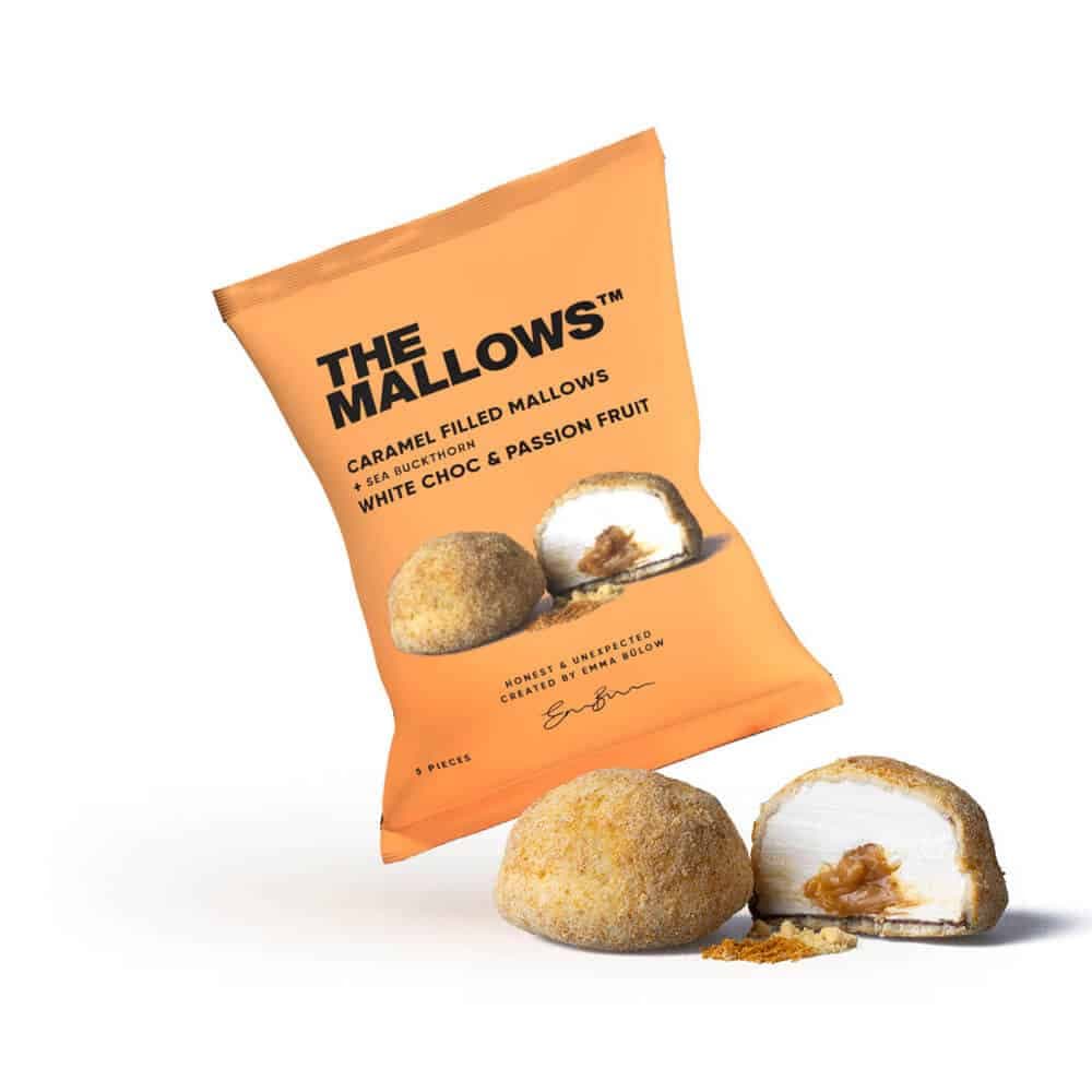 The Mallows, Caramel Filled Mallows + White Choc, Passion & Sea Buckthorn