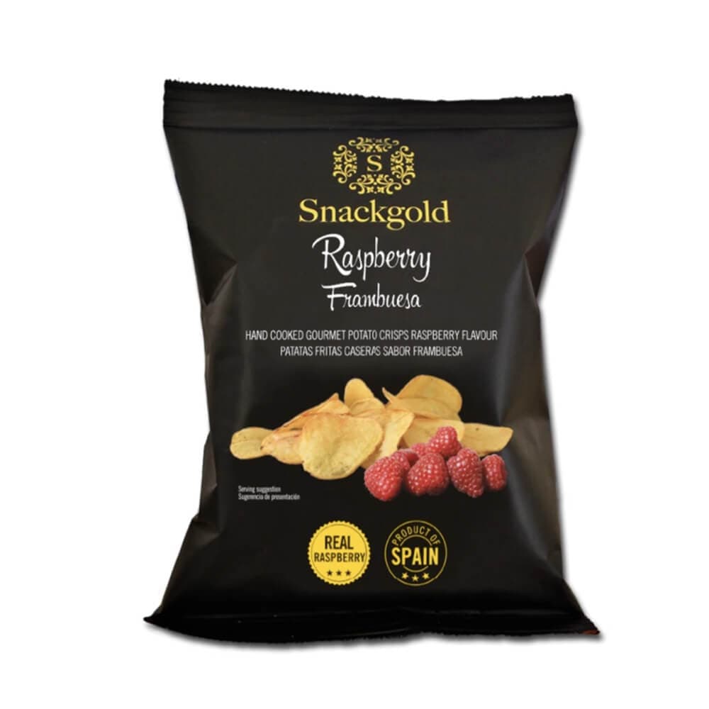 Snackgold, Gourmet chips m. Hindbær - 40gr.
