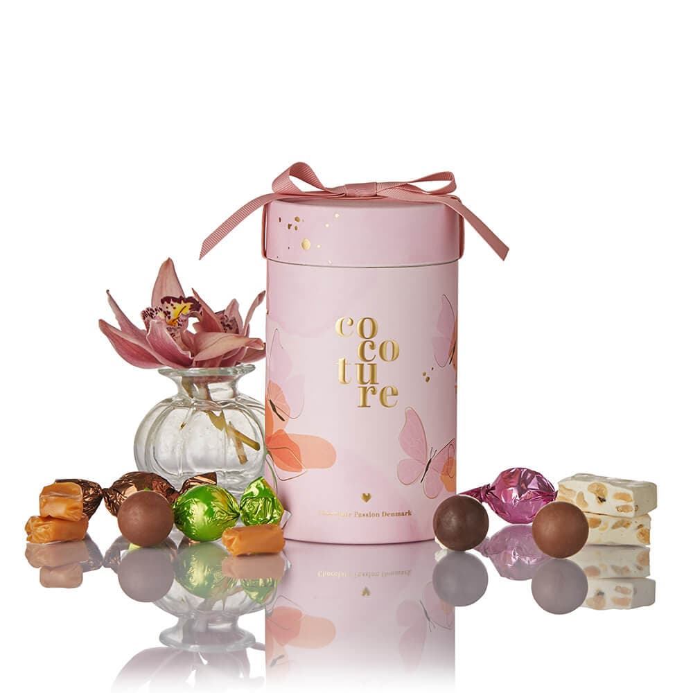 Cocoture, 250g mix chokokugler, fransk nougat & karameller i lyserødt