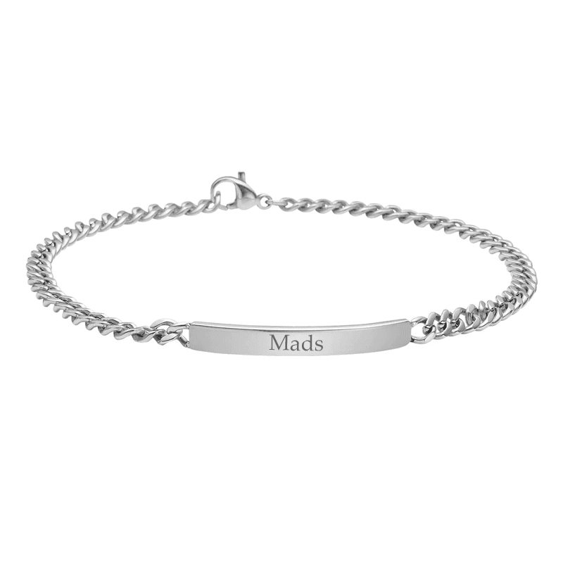SON OF NOA - Armbånd stål med plade 3,5mm 23 cm