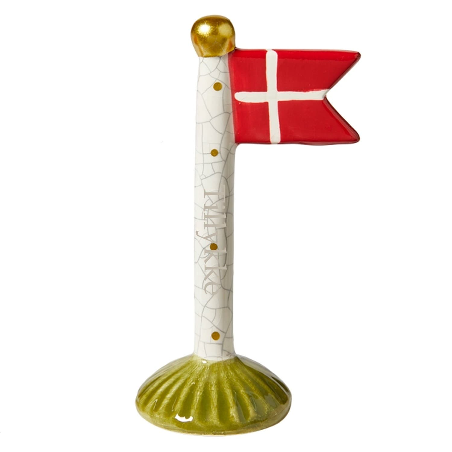 Speedtsberg flag 14 cm - hvid med prikker