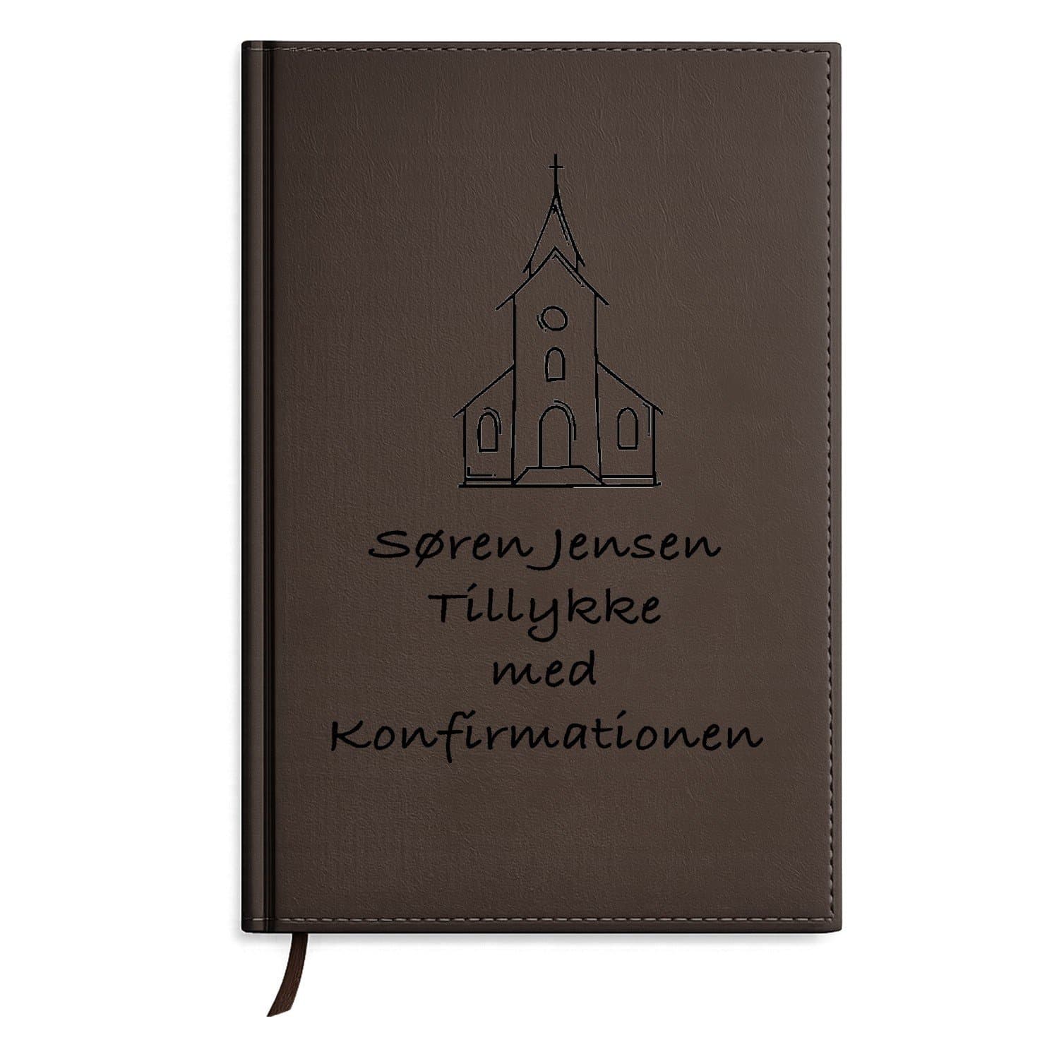 Gæstebog Brun Konfirmation uden linjer 17,5 x 24,5 cm