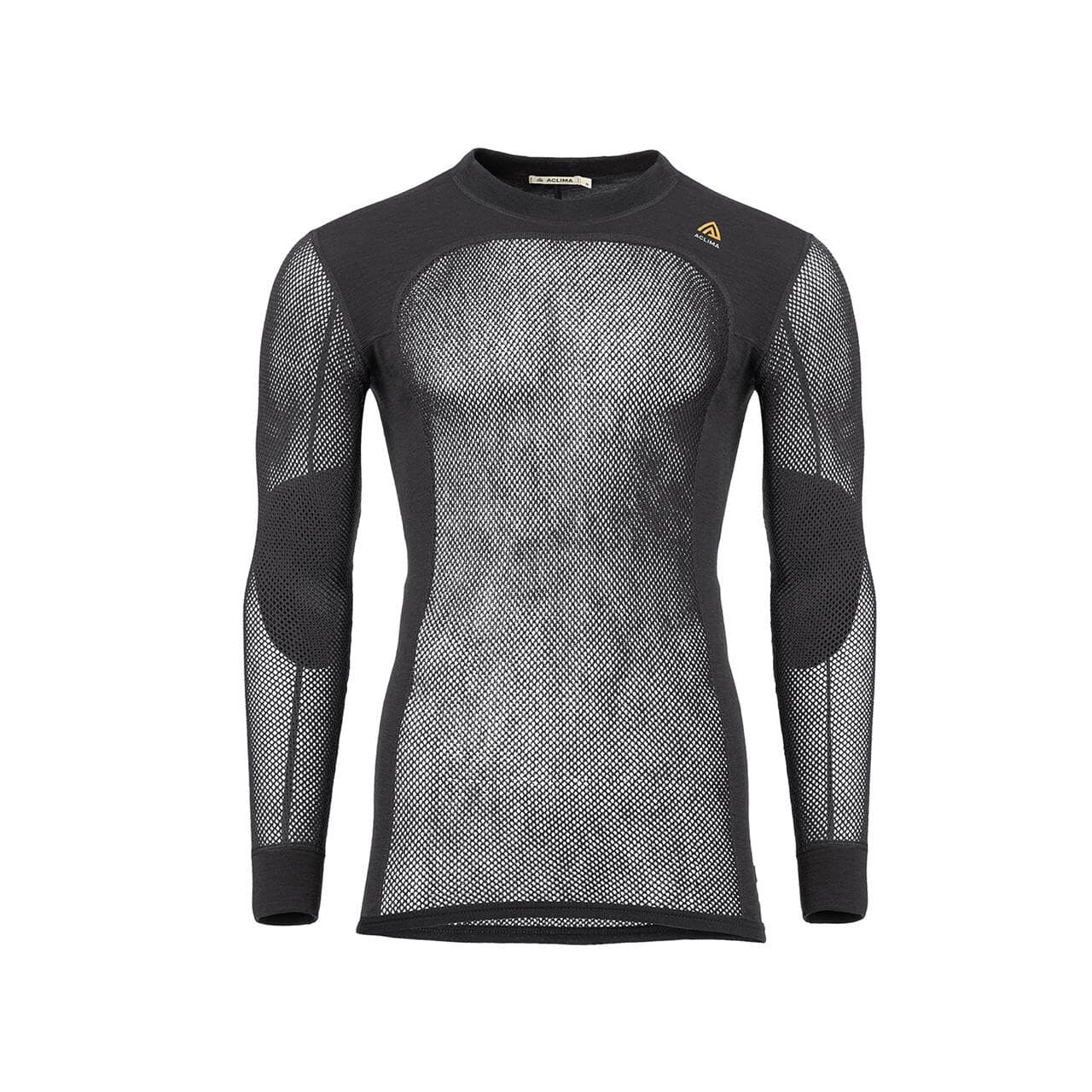 Aclima Mens WoolNet Crew Neck Shirt  (Sort (JET BLACK) Small)