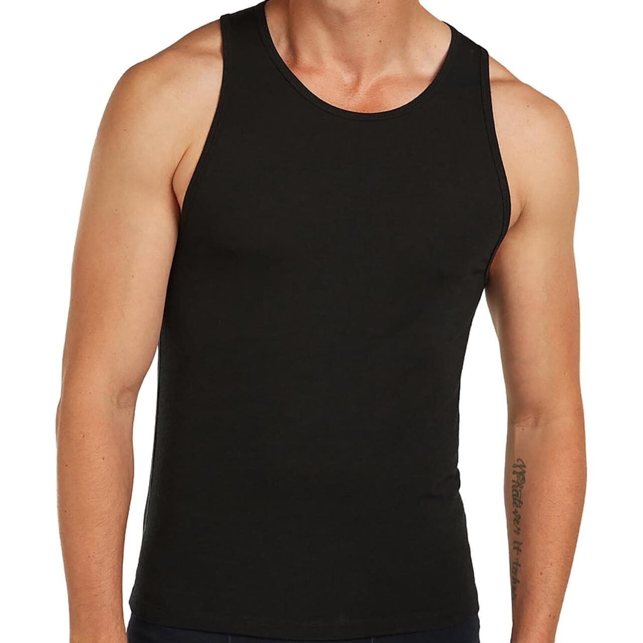 Icebreaker Mens Merino 150 Anatomica Tank (Sort (BLACK/MONSOON) Medium)