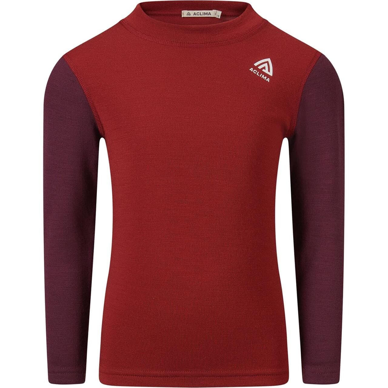 Aclima Childrens Warmwool Crew Neck Shirt (Rød (RED DAHLIA/FIG) 100 cm)