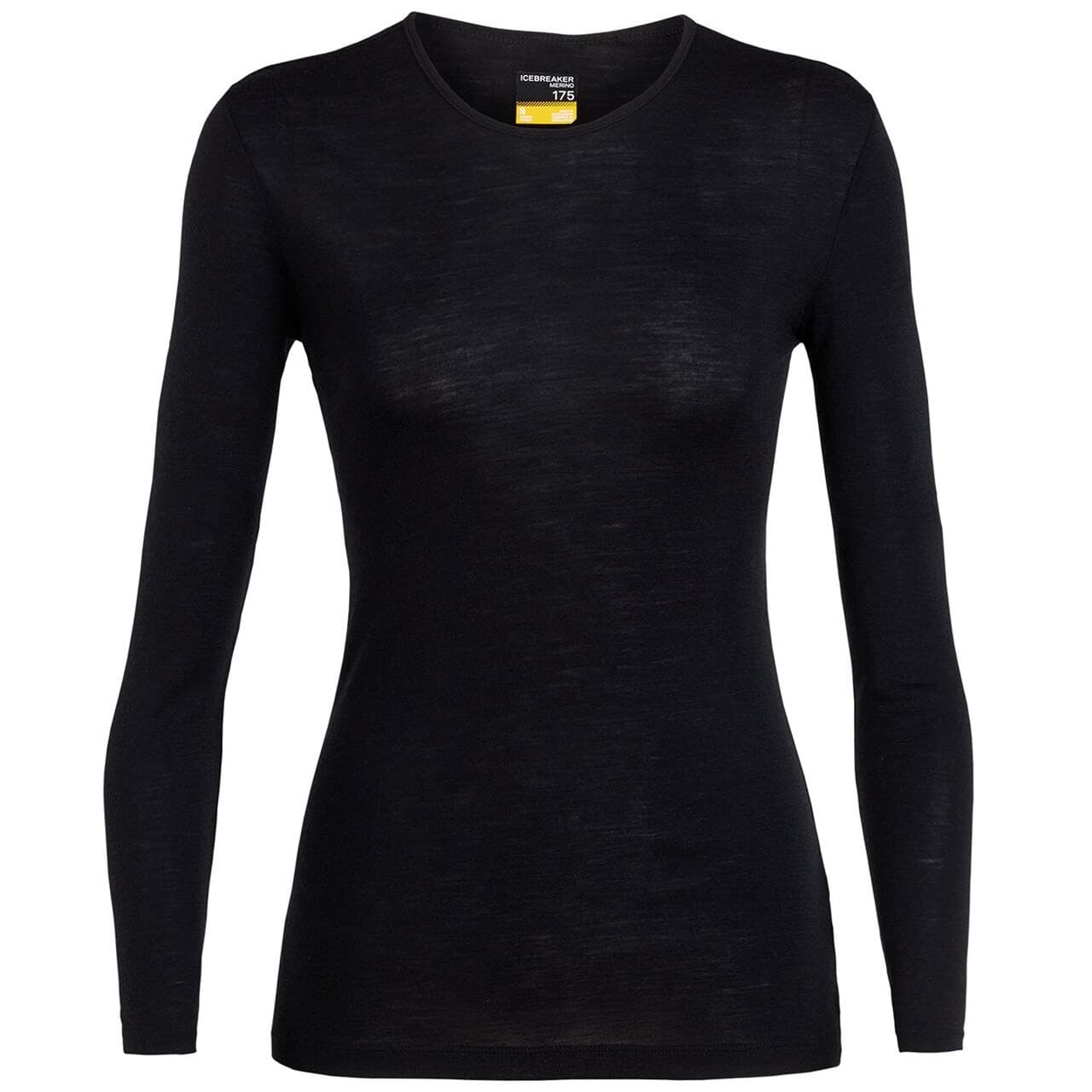 Icebreaker Womens 175 Everyday L/S Crewe  (Sort (BLACK) Large)