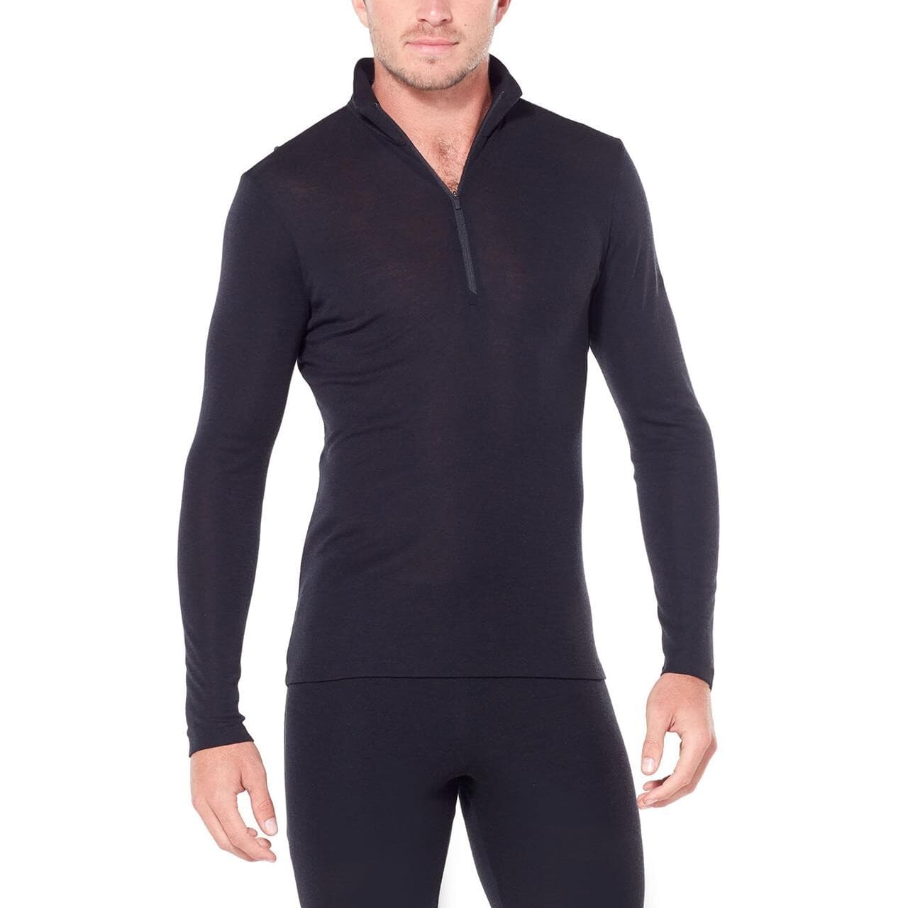 Icebreaker Mens 175 Everyday L/S Half Zip  (Sort (BLACK) XX-large)