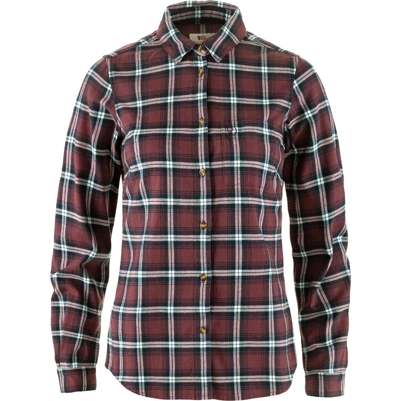 Fjällräven Womens Övik L/S Flannel Shirt  (Rød (PORT-BREEZE BLUE/357-514) X-small)