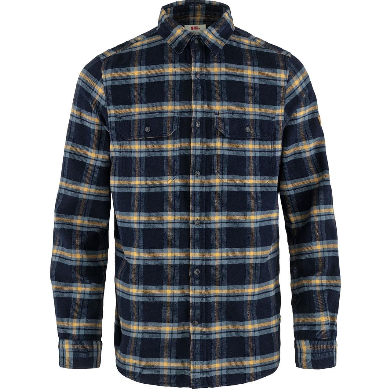 Fjällräven Mens Övik L/S Heavy Flannel Shirt  (Blå (DK NAVY-BUCKWHEAT BRWN/555-232) Medium)