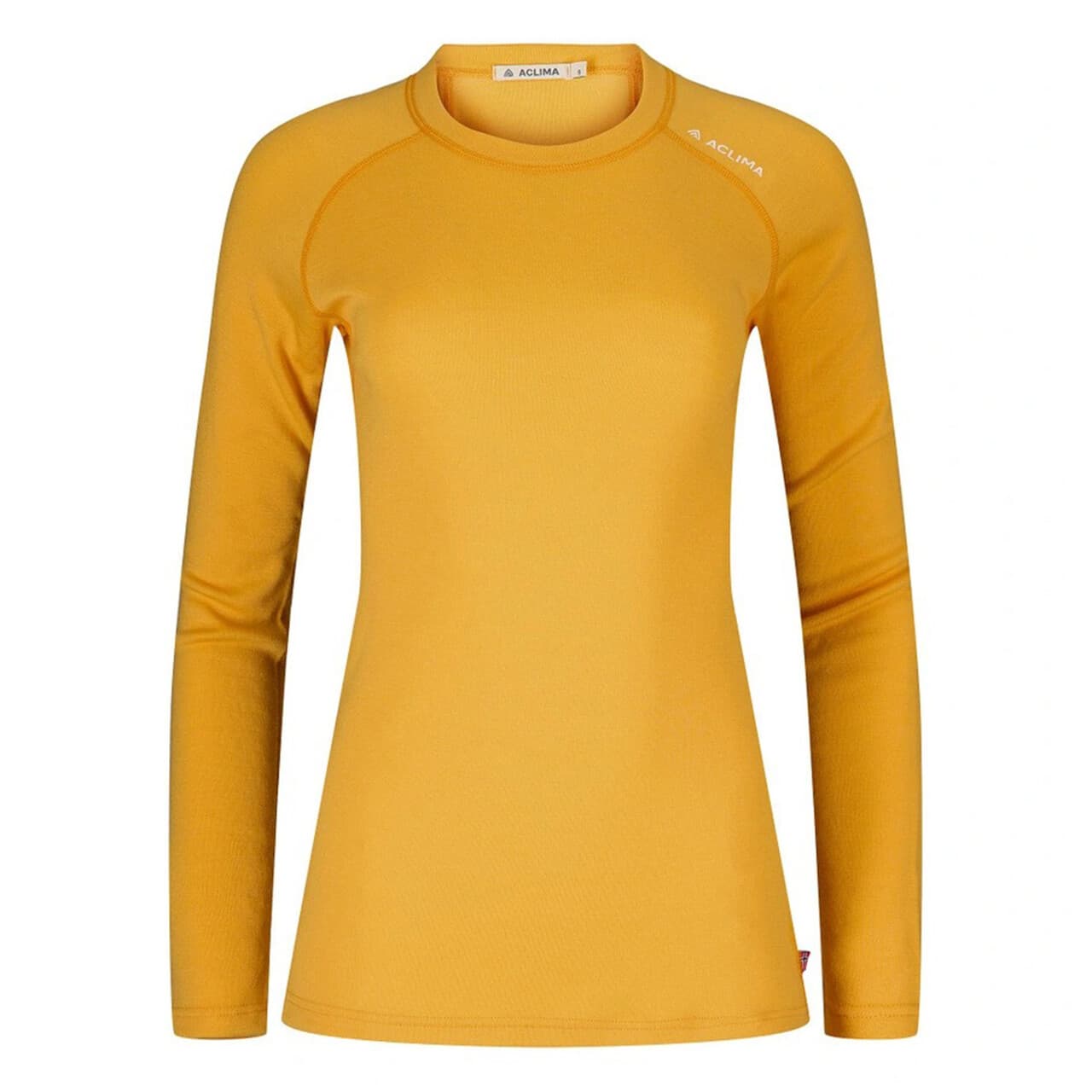 Aclima Womens WarmWool Crew Neck Shirt  (Orange (MANGO MOJITO) Medium)