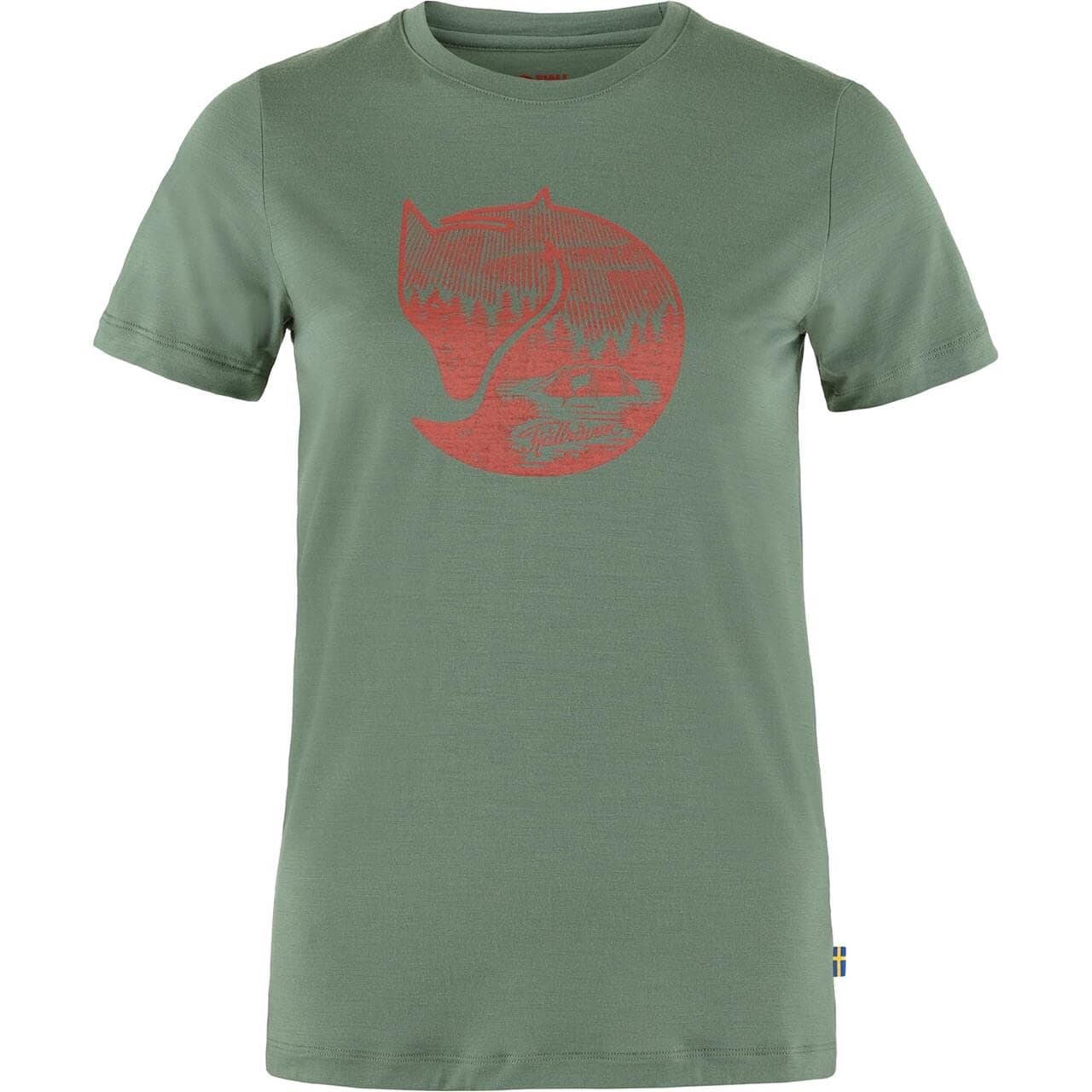 Fjällräven Womens Abisko Wool Fox S/S  (Grøn (PATINA GRN-TERRC BRWN/614-243) Large)