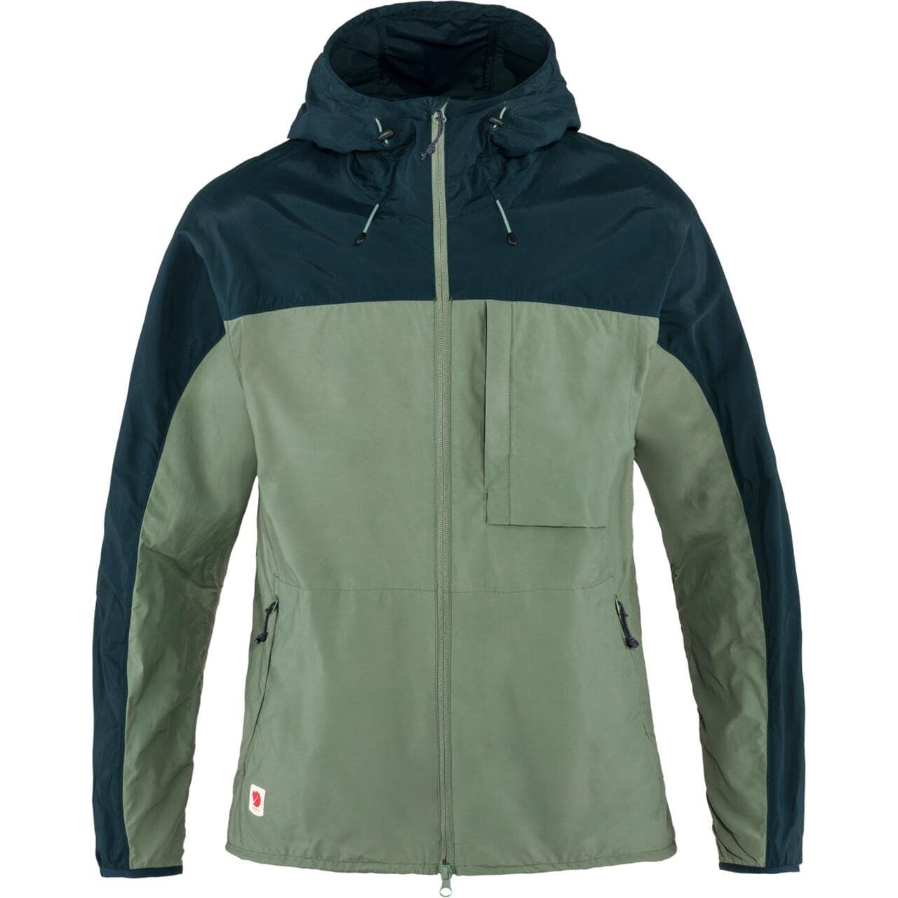 Fjällräven Mens High Coast Wind Jacket  (Grøn (PATINA GREEN-NAVY/614-560) X-small)