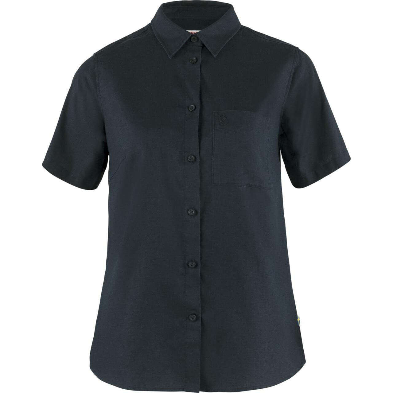 Fjällräven Womens Övik Travel Shirt S/S  (Blå (DARK NAVY/555) Small)