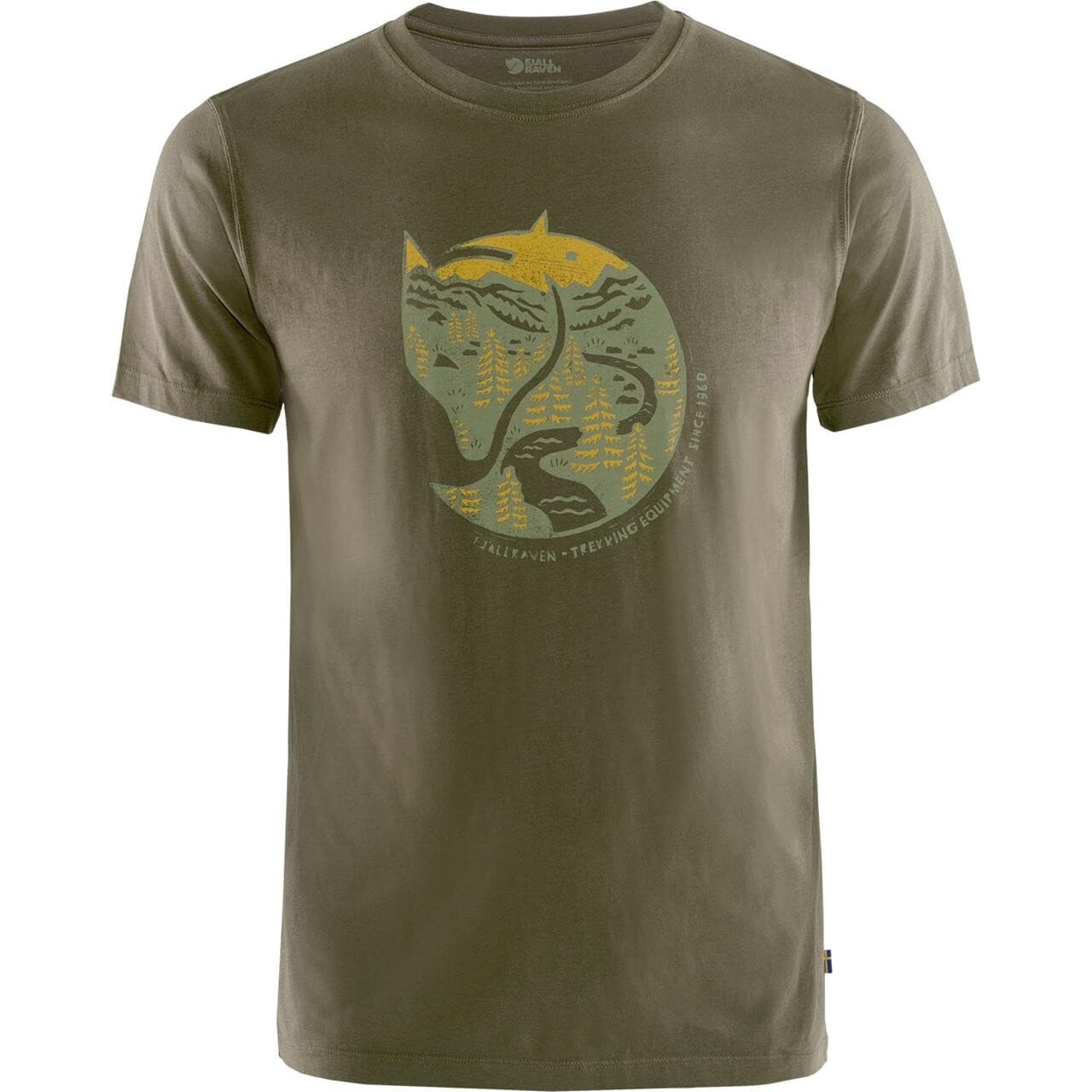 Fjällräven Mens Arctic Fox T-shirt  (Grøn (DARK OLIVE/633) X-large)