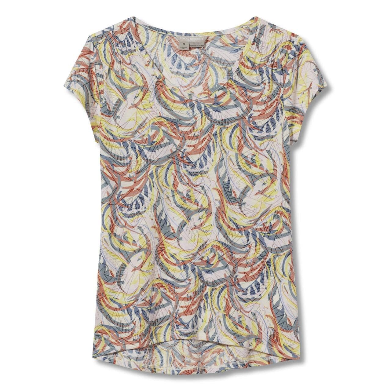 Royal Robbins Womens Featherweight Tee  (Hvid (IVORY CAULFIELD PT) Small)