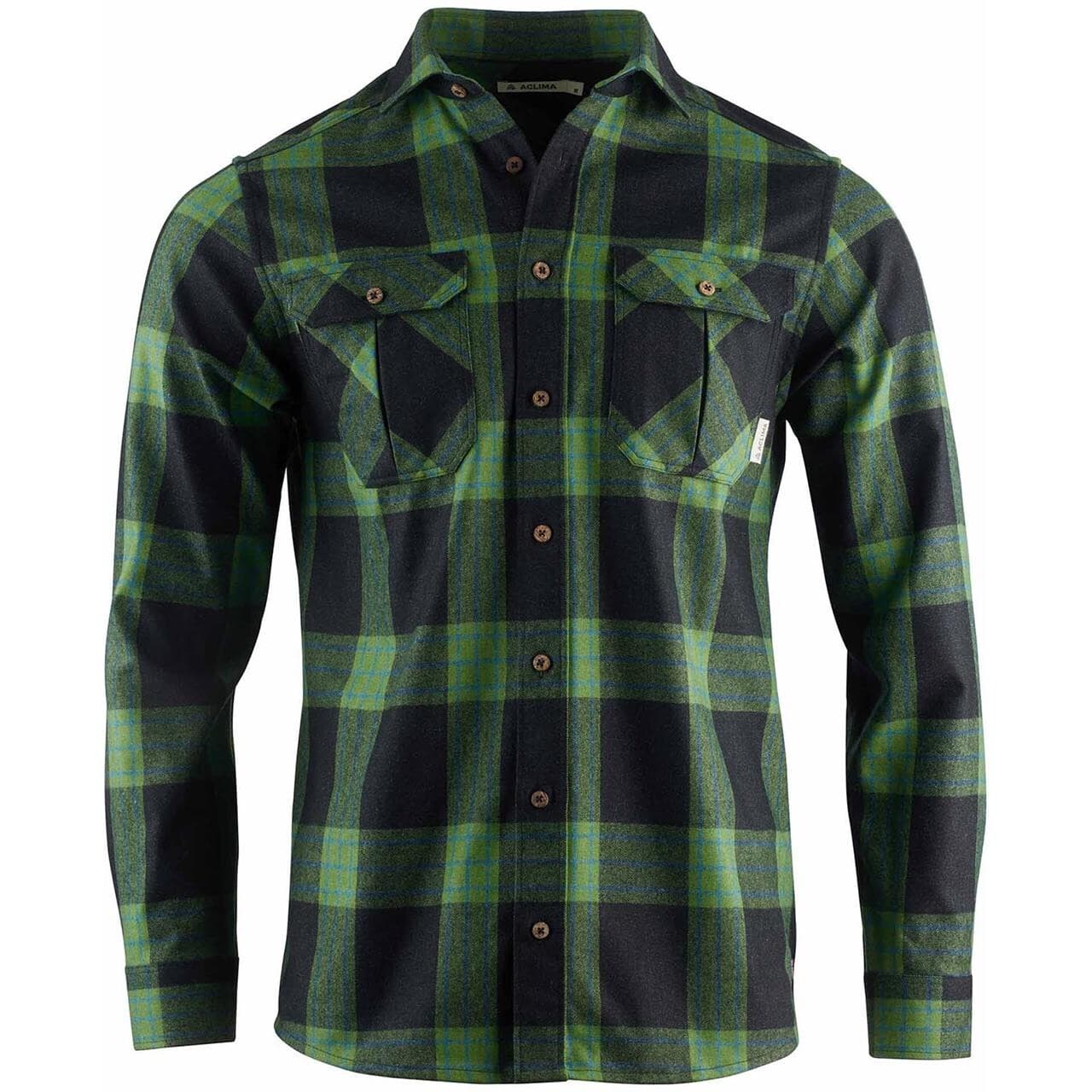 Aclima Mens Leisurewool Reborn Woolshirt  (Grå (CHECK DARK GREY/GREEN) Medium)