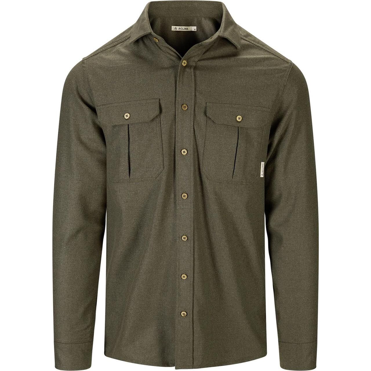 Aclima Mens Leisurewool Reborn Woolshirt  (Grøn (FOREST MELANGE) XXX-large)