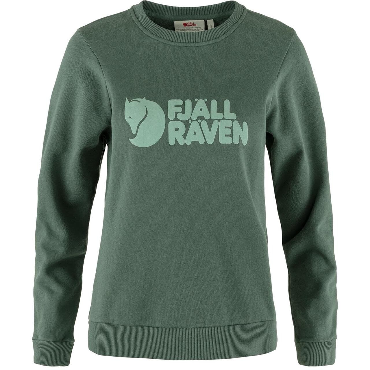 Fjällräven Womens Fjällräven Logo Sweater  (Grøn (DEEP PATINA-MISTY GRN/679-674) X-large)