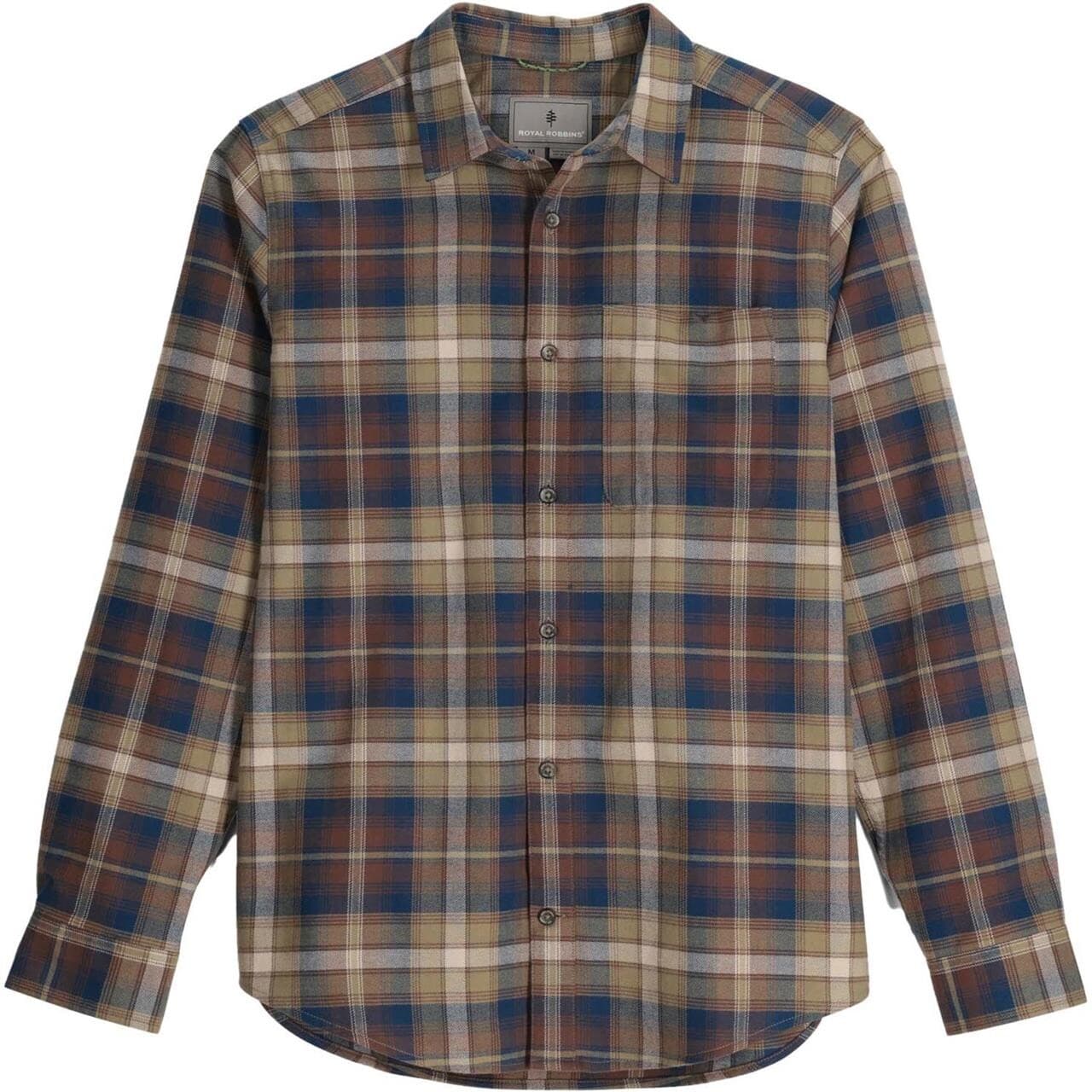 Royal Robbins Mens Lieback Organic Cotton Flannel L/S  (Brun (FRENCH ROAST TAHOE PLD) Medium)