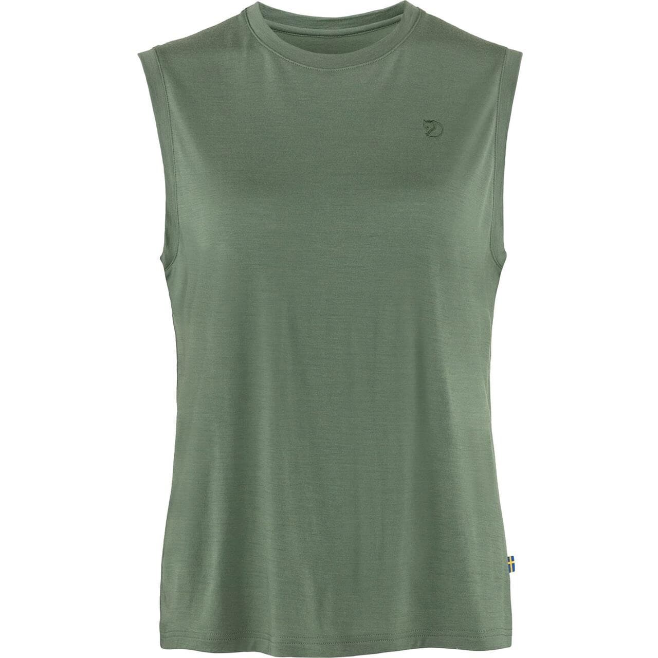 Fjällräven Womens Abisko Wool Tank Top  (Grøn (PATINA GREEN/614) Large)