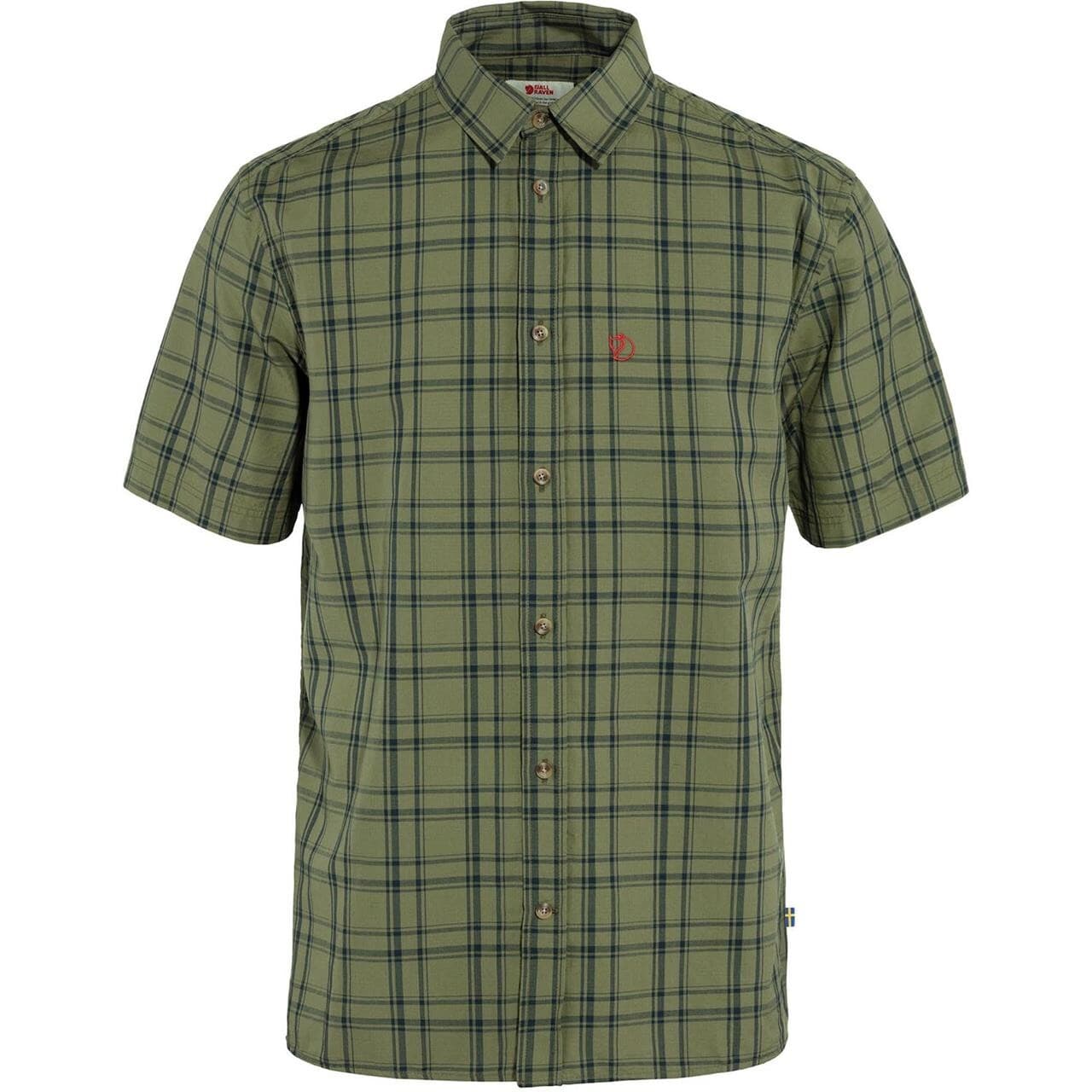 Fjällräven Mens Övik Lite Shirt S/S  (Grøn (GREEN-DARK NAVY/620-555) Small)