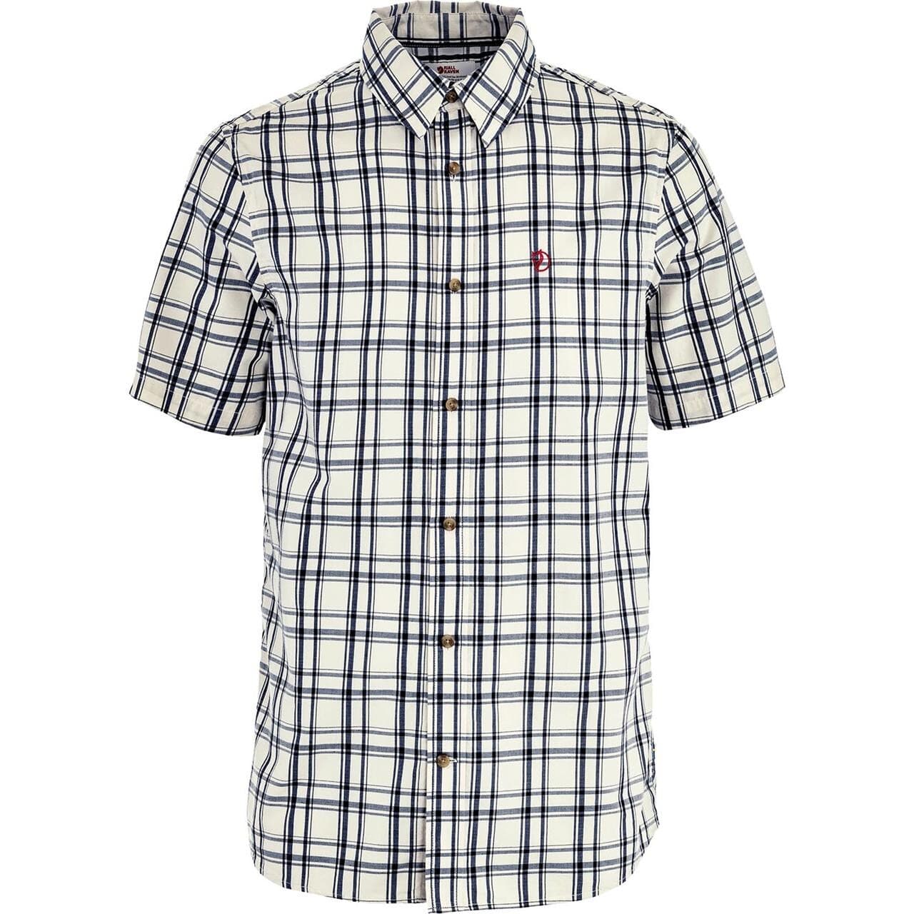 Fjällräven Mens Övik Lite Shirt S/S  (Hvid (CHALK WHITE-DARK NAVY/113-555) Large)