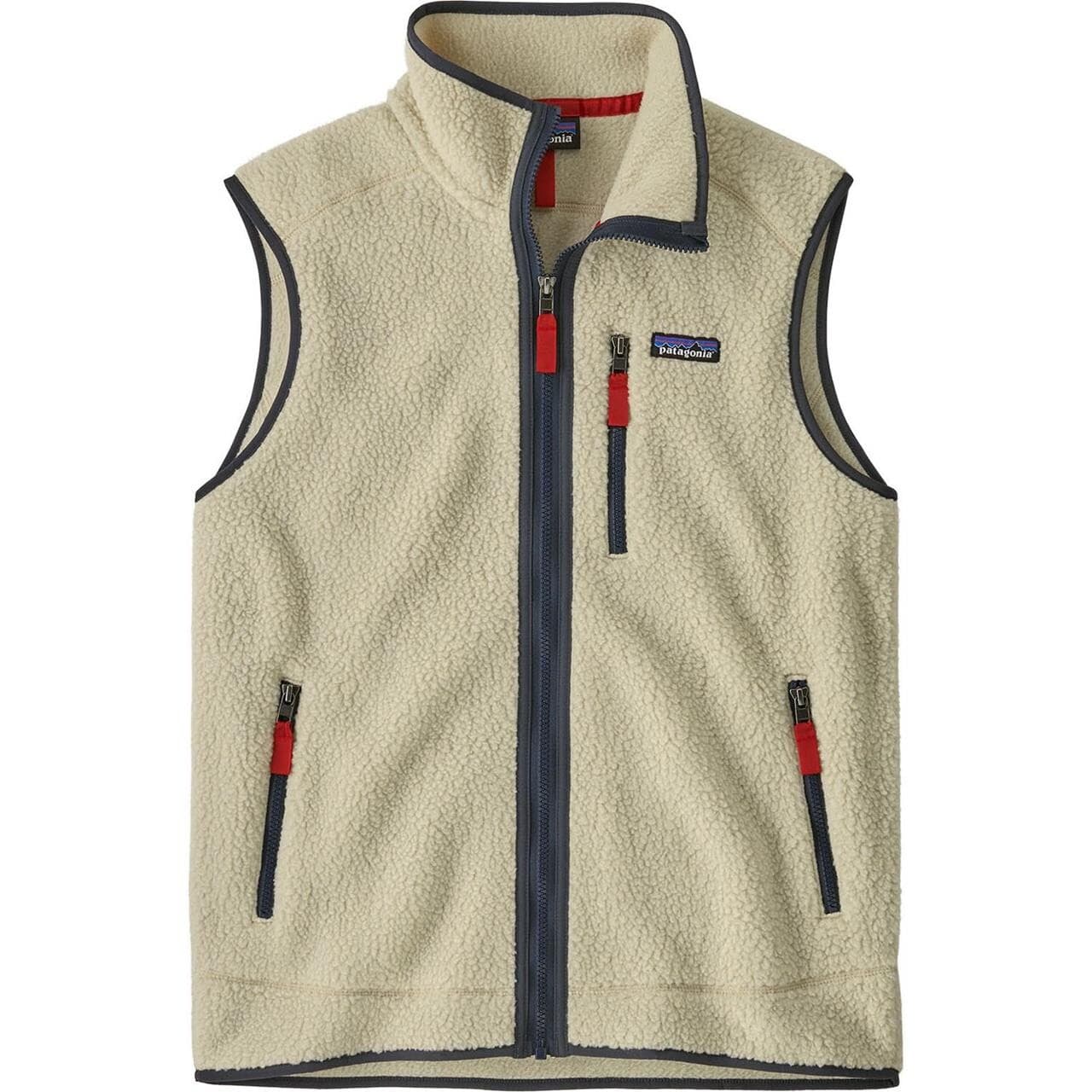 Patagonia Mens Retro Pile Vest S2022 model (Beige (PELICAN W/SMOLDER BLUE) X-large)