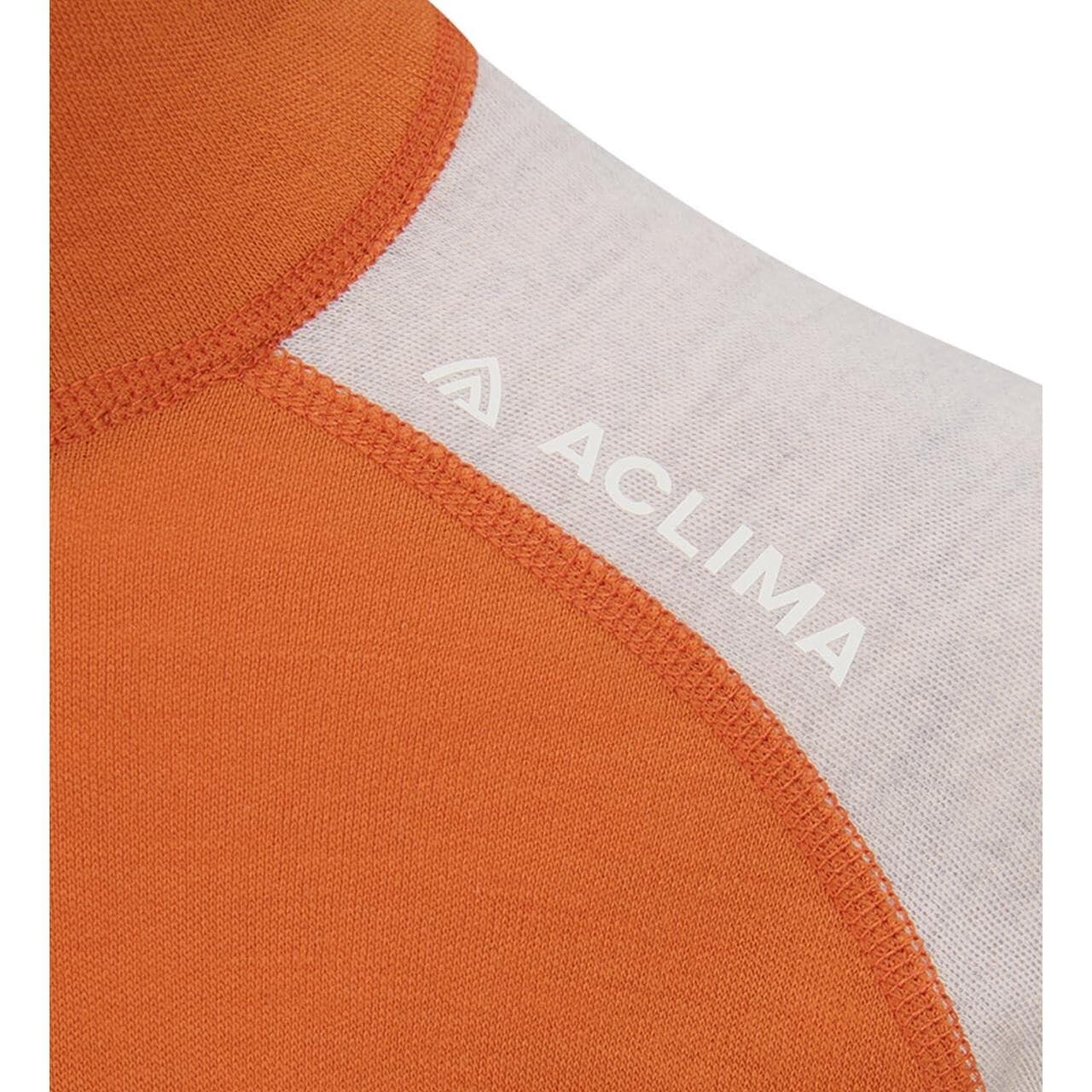 Aclima Womens WarmWool Polo (Orange (GOLD FLAME/BEIGE MELANGE/NIAG) Medium)