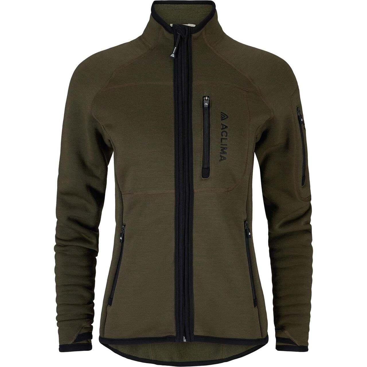 Aclima Womens FleeceWool Jacket (Grøn (TARMAC) Medium)