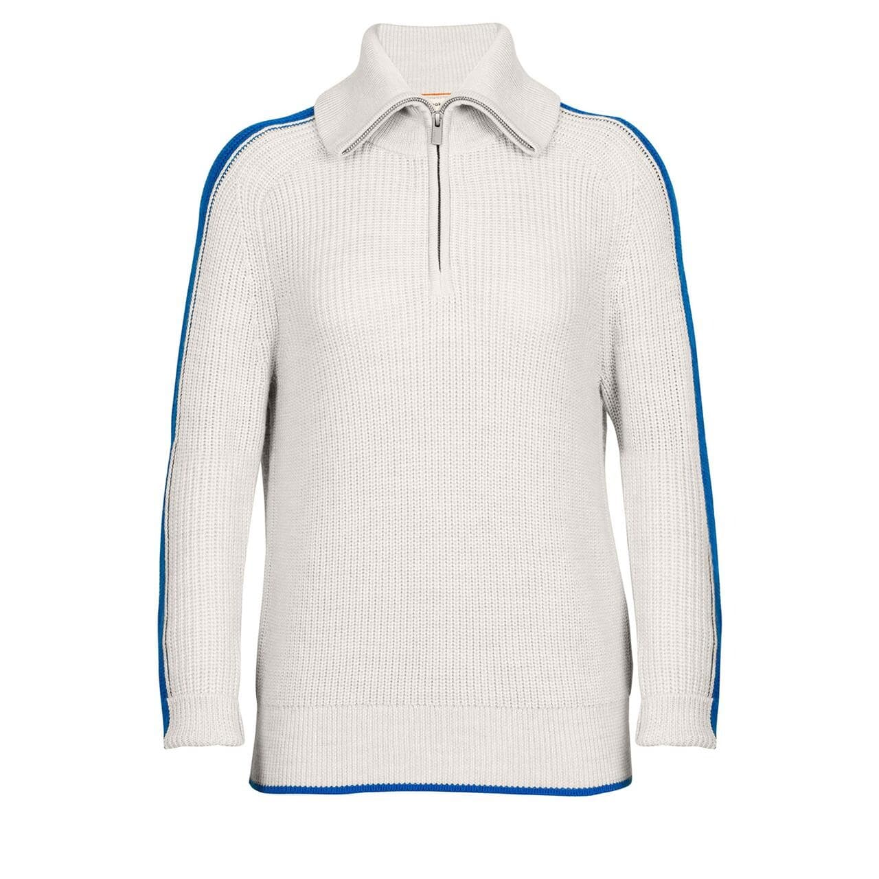 Icebreaker Womens Lodge L/S Half Zip Sweater (Sort (ECRU HTHR/LAZURITE) Small)