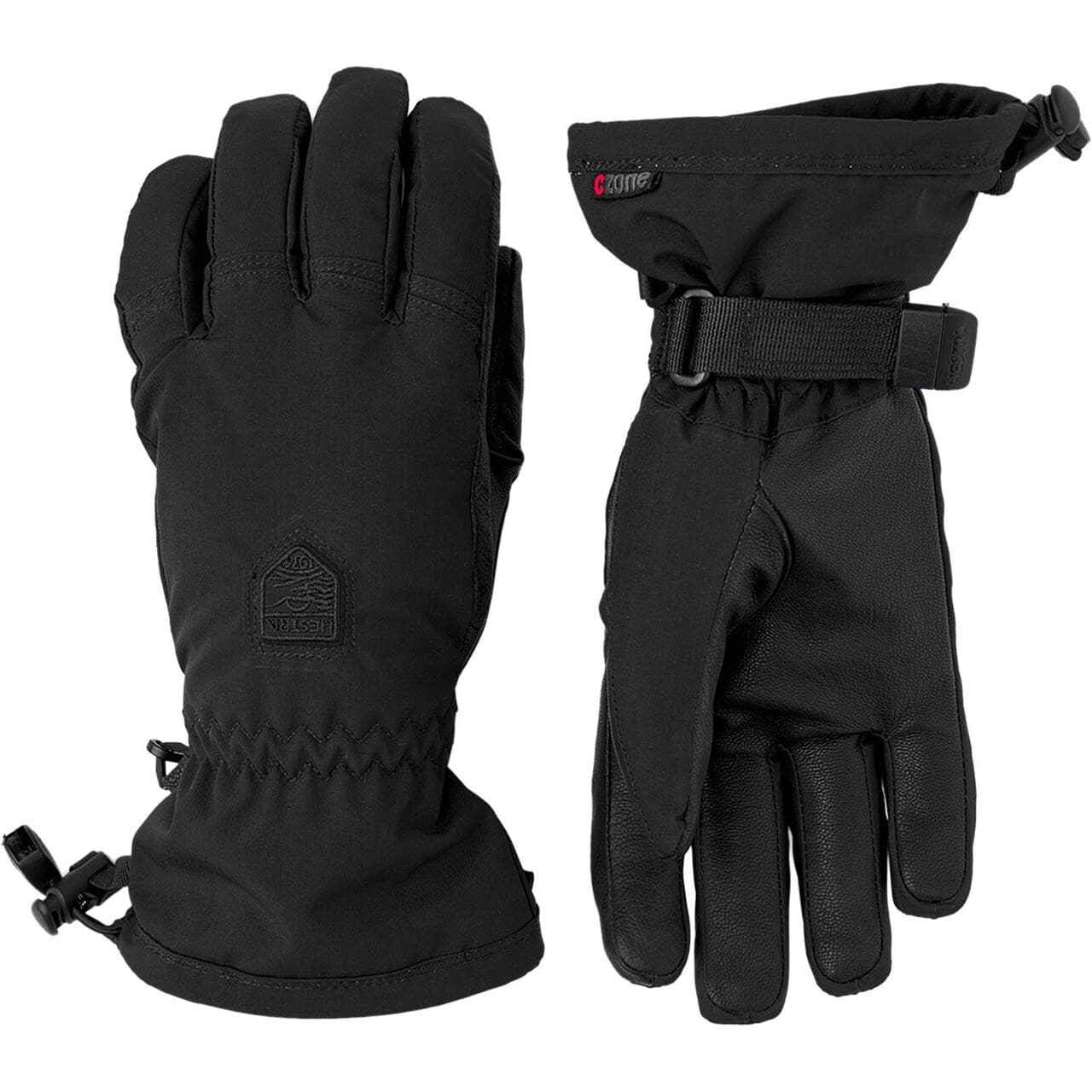 Hestra Womens Powder Czone 5 Finger (Sort (BLACK) 9)
