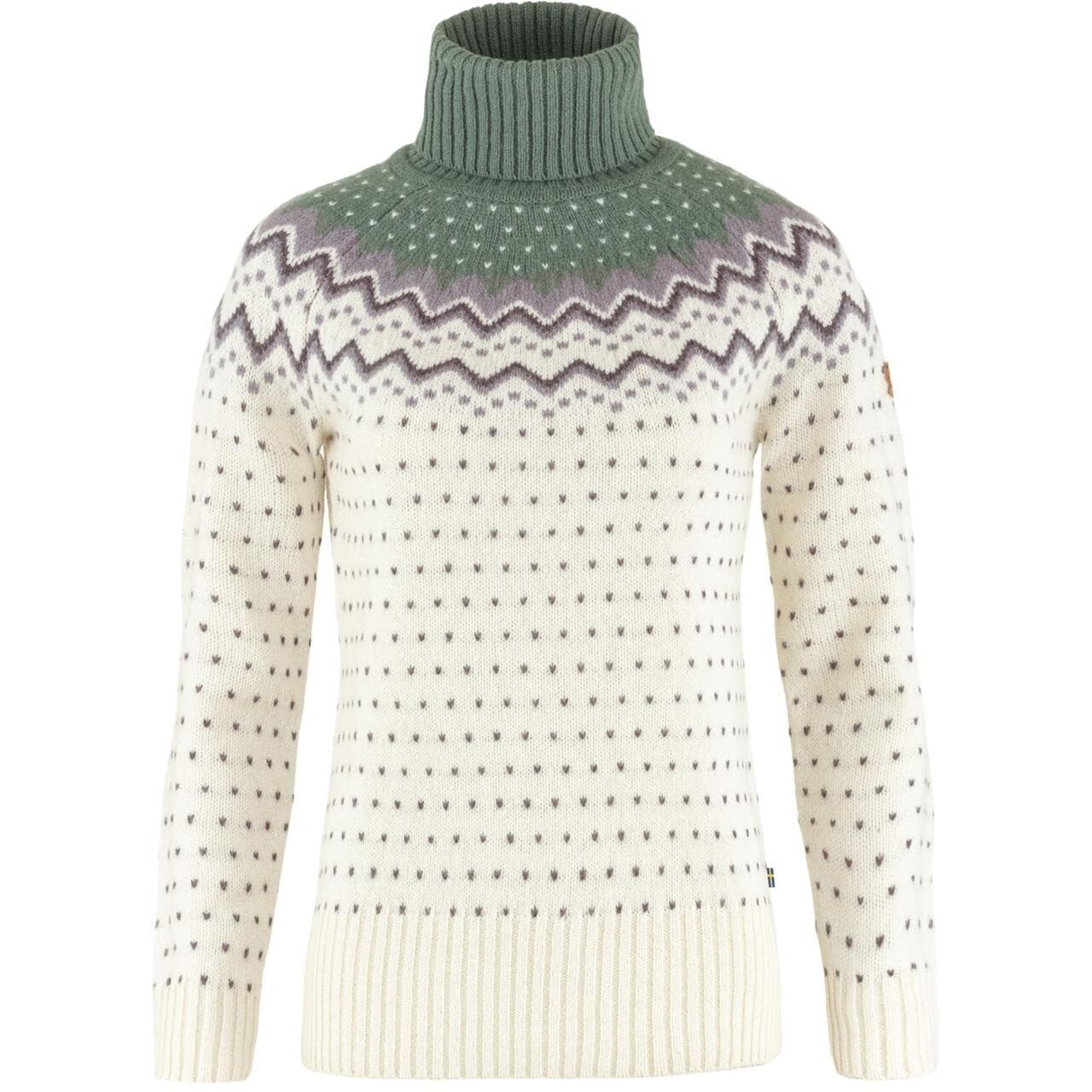 Fjällräven Womens Övik Knit Roller Neck (Hvid (CHALK WHITE-PATINA GRN/113-614) Small)