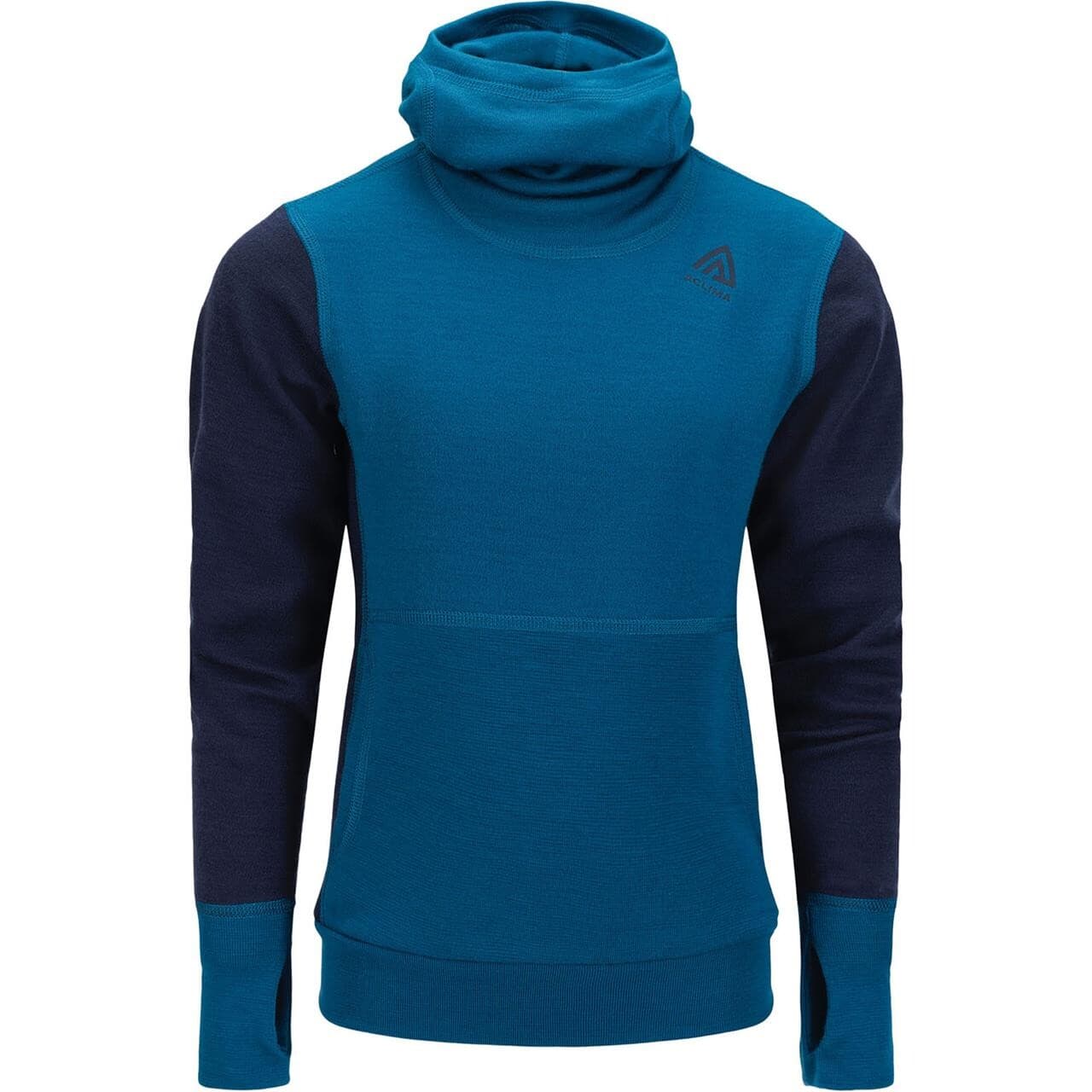 Aclima Childrens WarmWool Hoodsweater (Blå (CORSAIR/NAVY BLAZER) 100 cm)