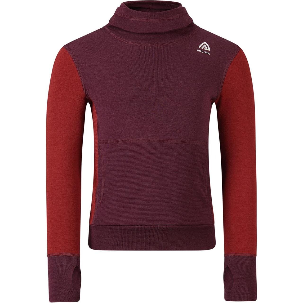 Aclima Childrens WarmWool Hoodsweater (Rød (FIG/RED DAHLIA) 100 cm)