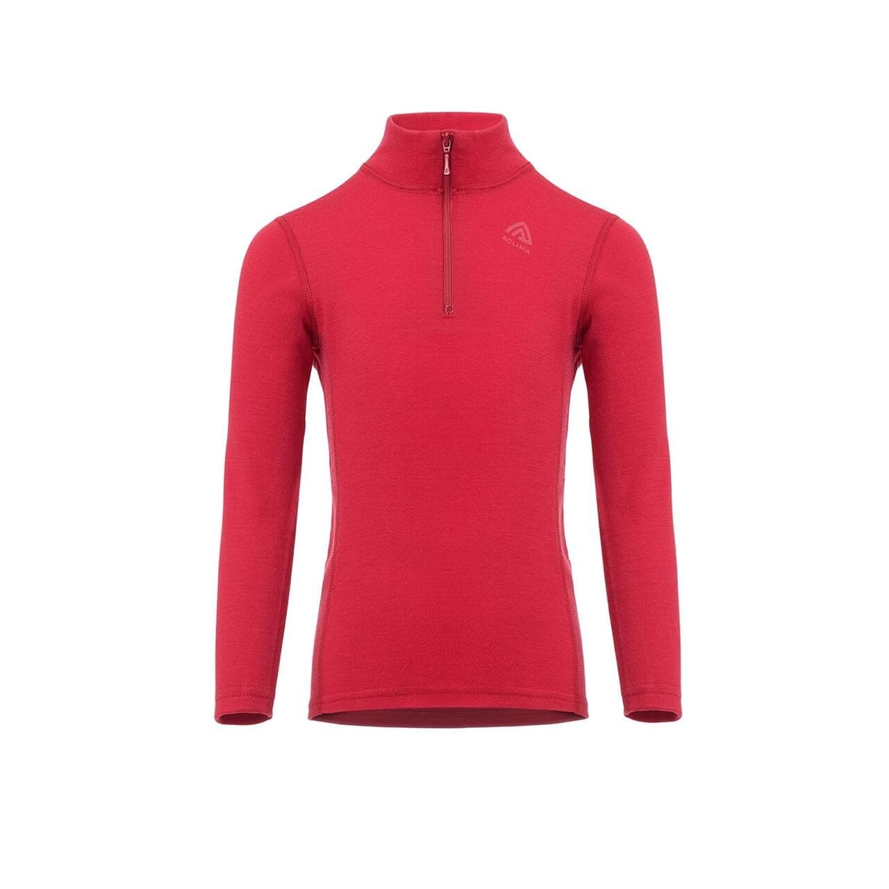 Aclima Kids WarmWool Mock Neck W/zip (Rød (JESTER RED) 120 cm)