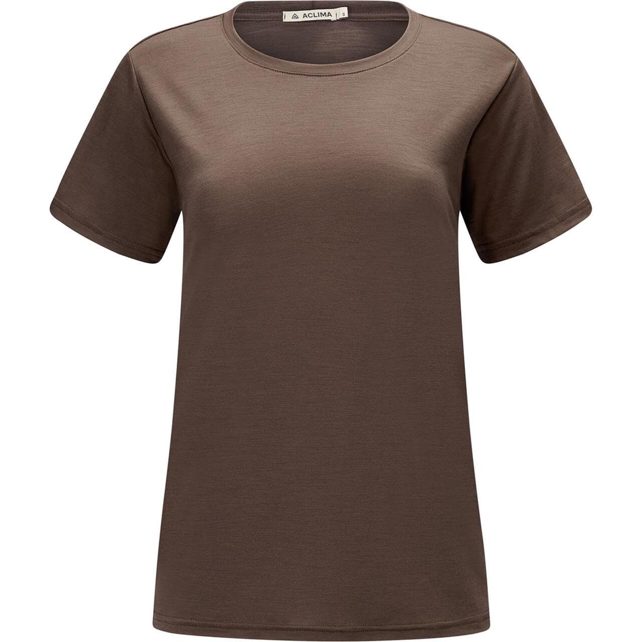 Aclima Womens LightWool Classic Tee (Brun (DARK EARTH) Medium)