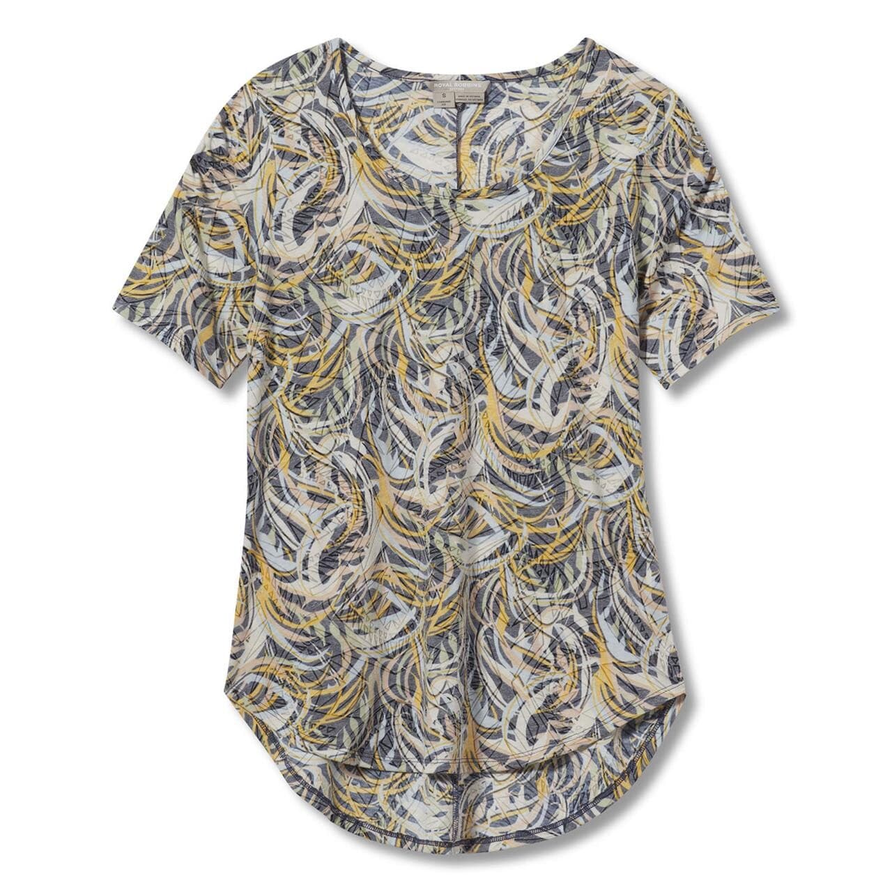 Royal Robbins Womens Featherweight Scoop Tee (Blå (NAVY CAULFIELD PT) Small)