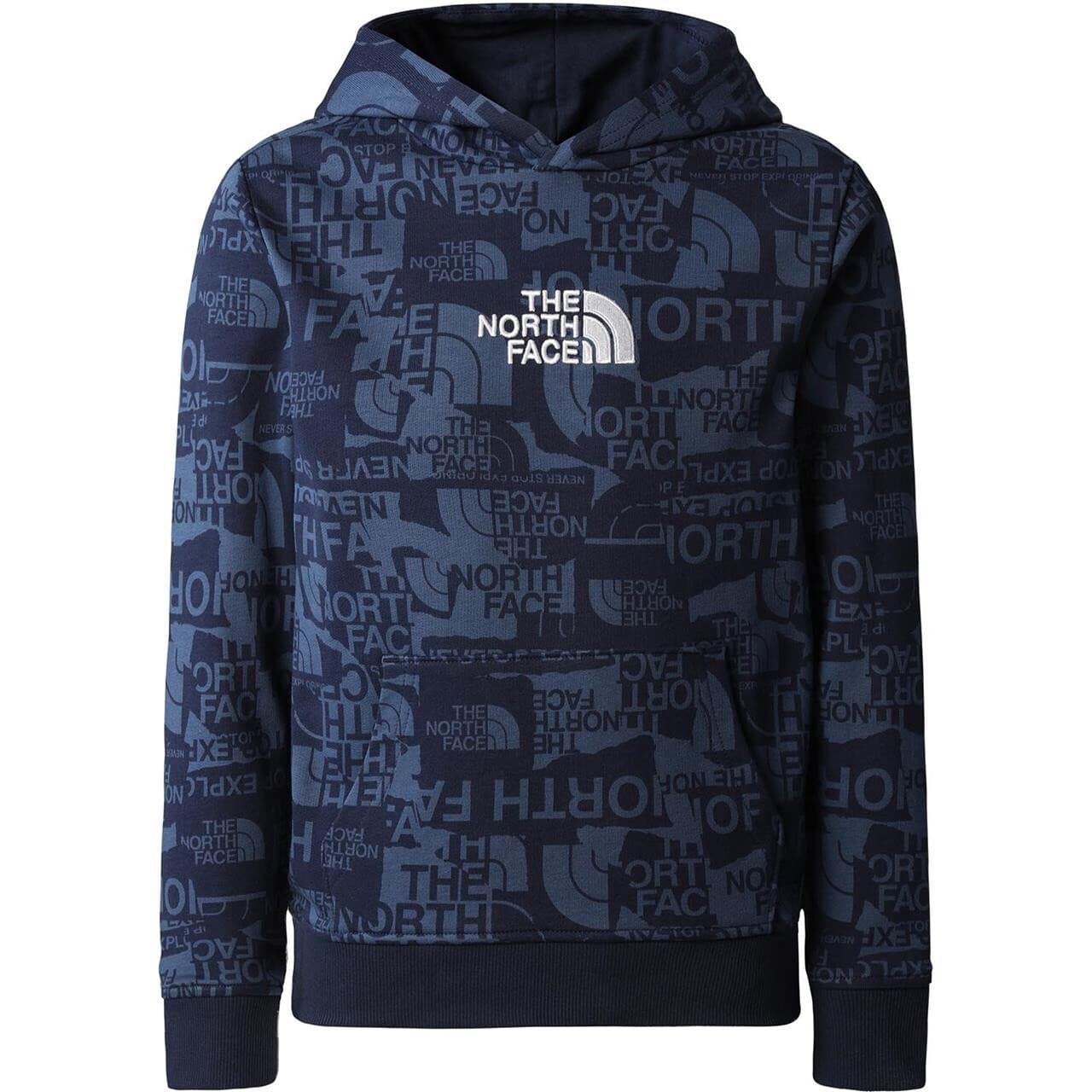 The North Face Youths Drew Peak Light PO Hoodie (Blå (SUMMIT NAVY TNF PROUD PRINT) Medium)