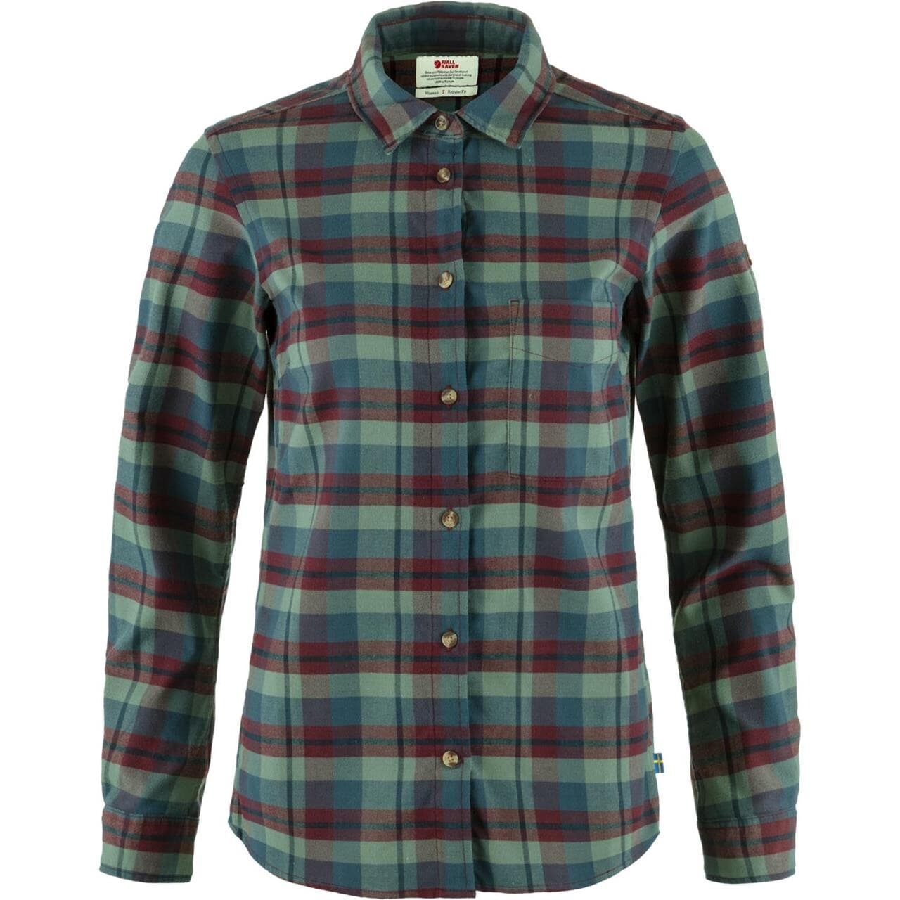 Fjällräven Womens Singi Fjäll Shirt (Rød (PORT-PATINA GREEN/357-614) X-large)