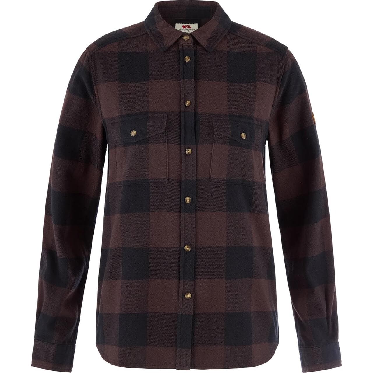 Fjällräven Womens Övik Heavy Flannel Shirt (Brun (BLACK OAK-BLACK/294-550) X-large)