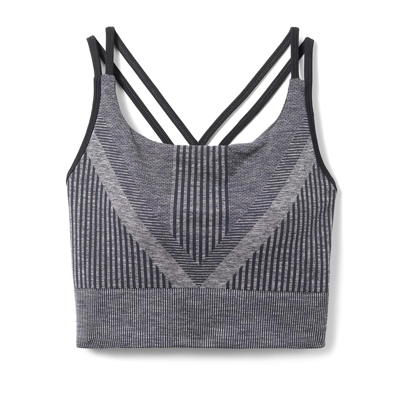 Smartwool Womens Intraknit Strappy Bra (Sort (BLACK HEATHER) X-large)