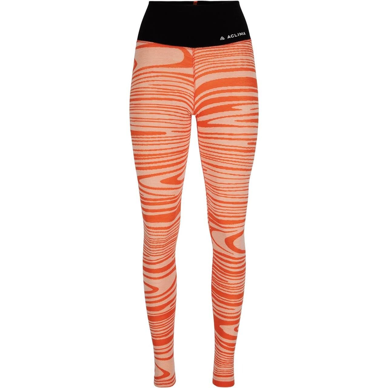 Aclima Womens WarmWool Longs High Waist (Orange (SIGNATURE MOTION) X-small)