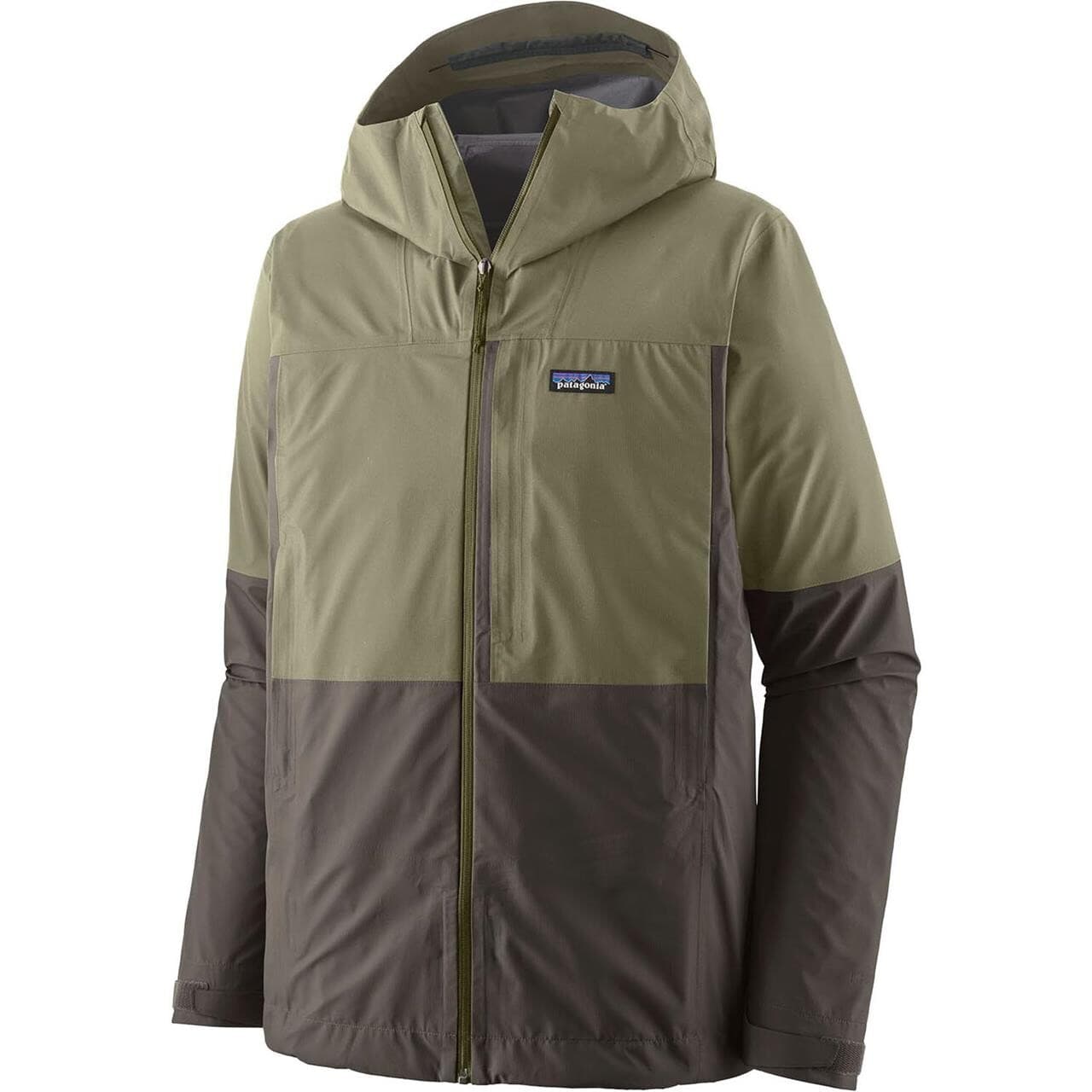 Patagonia Mens Boulder Fork Rain Jacket (Grøn (FORGE GREY W/RIVER ROCK GREEN) Large)