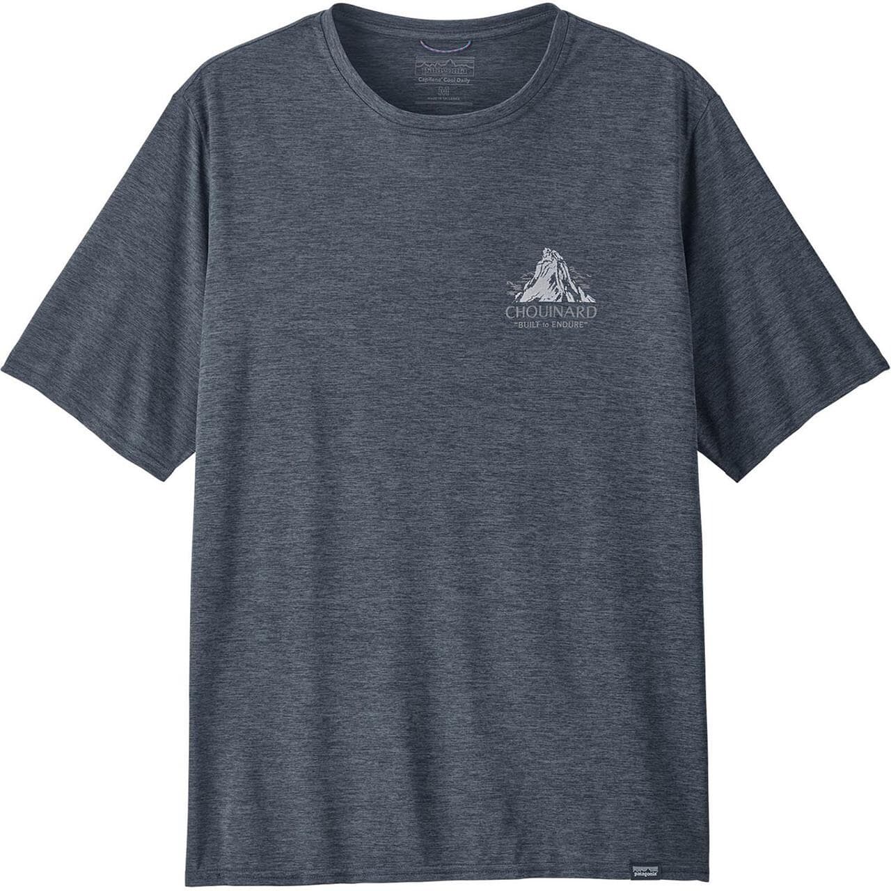Patagonia Mens Cap Cool Daily Graphic Shirt- Lands (Blå (CHOUINARD CREST: SM BLUE X-DYE) Large)