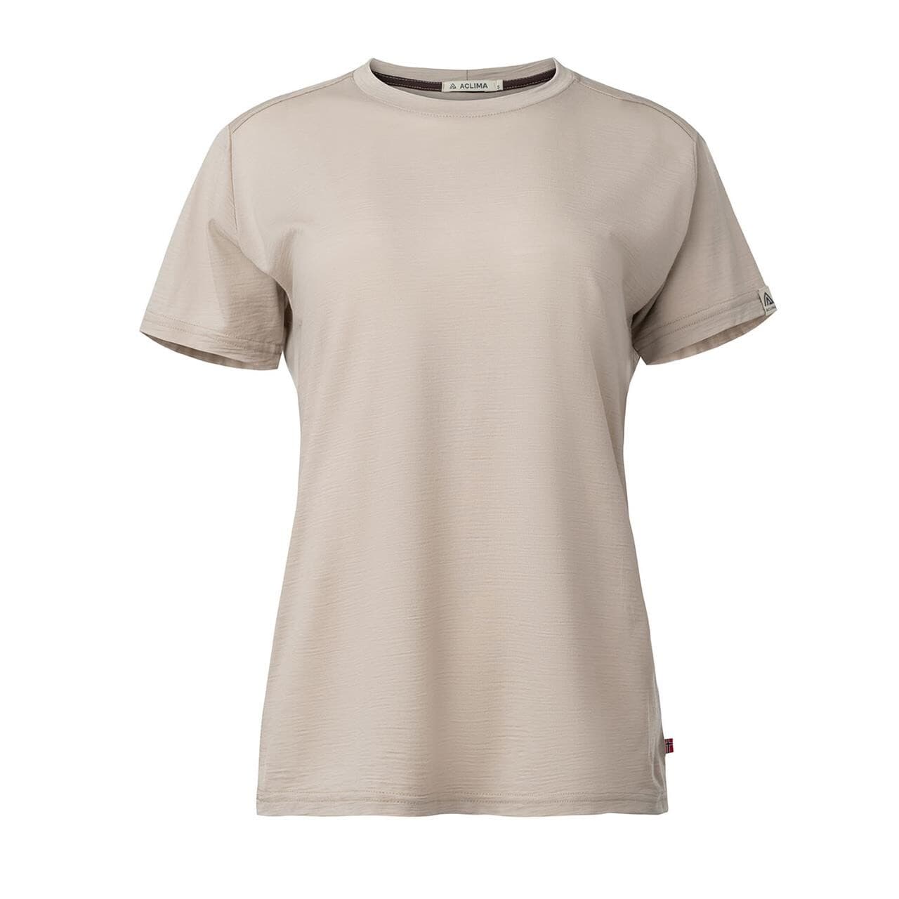 Aclima Womens LightWool 180 Classic Tee (Beige (SIMPLY TAUPE) Medium)