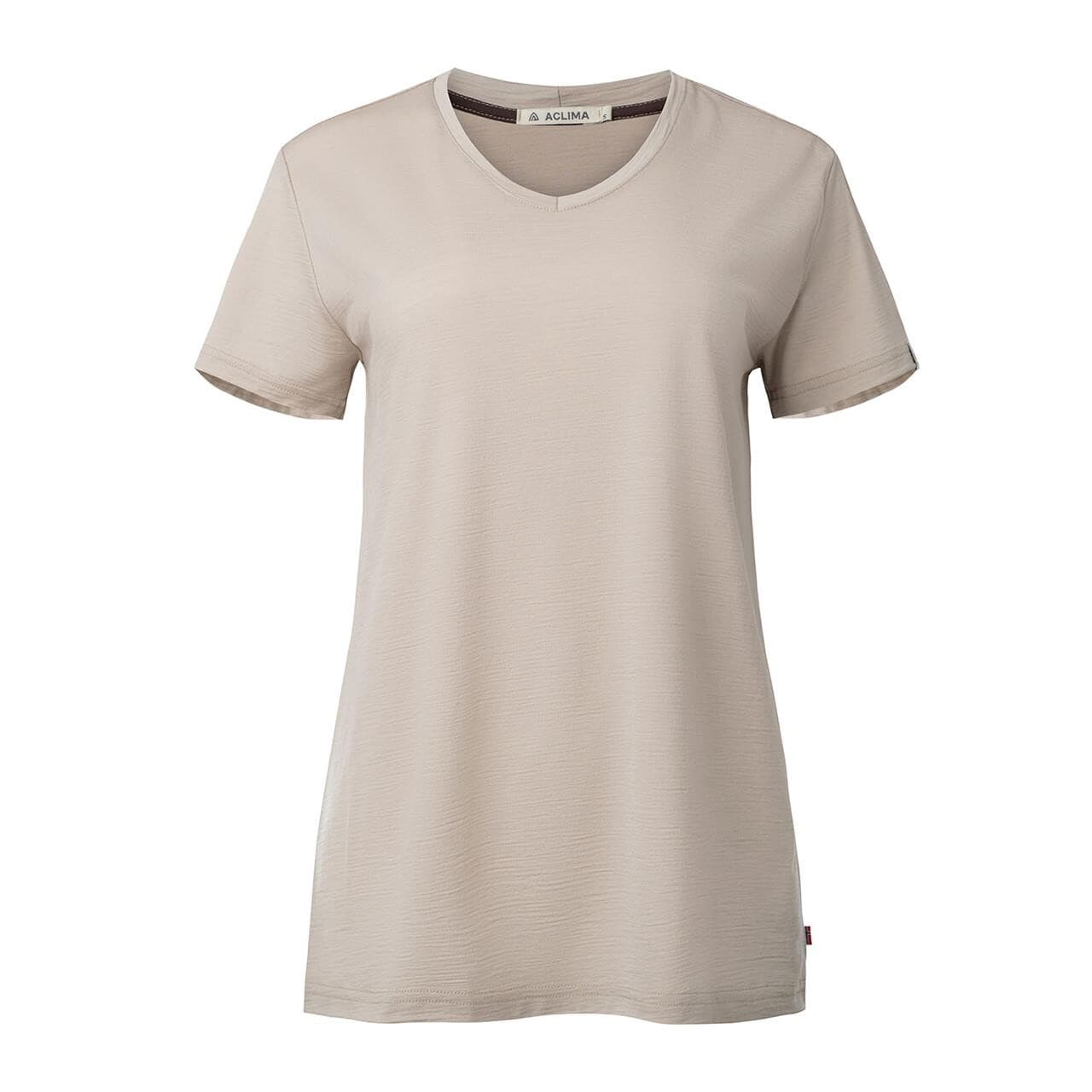 Aclima Womens LightWool 180 Loose Fit Tee (Beige (SIMPLY TAUPE) Medium)