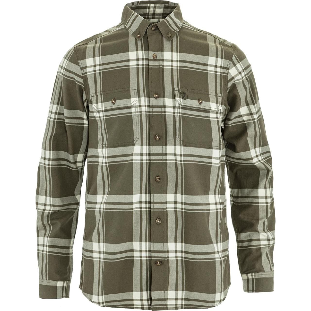 Fjällräven Mens Övik Lite Flannel Shirt (Hvid (LAUREL GRN-CHALK WHITE/625-113) X-small)